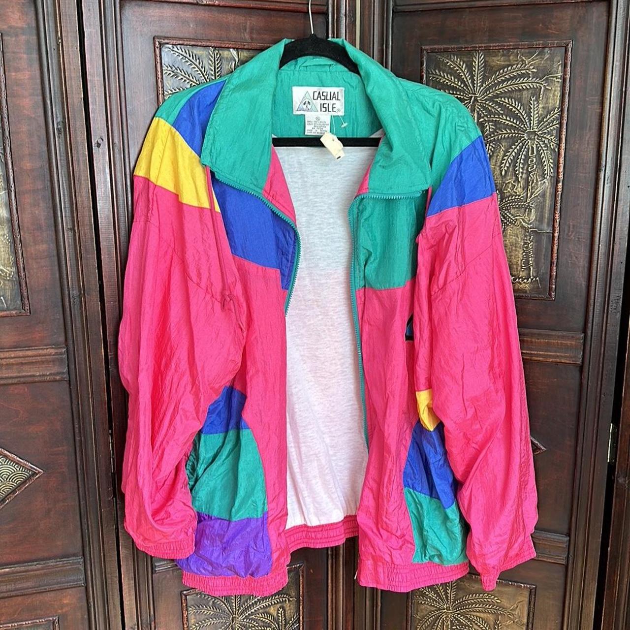 Women's Pink and Green Jacket | Depop