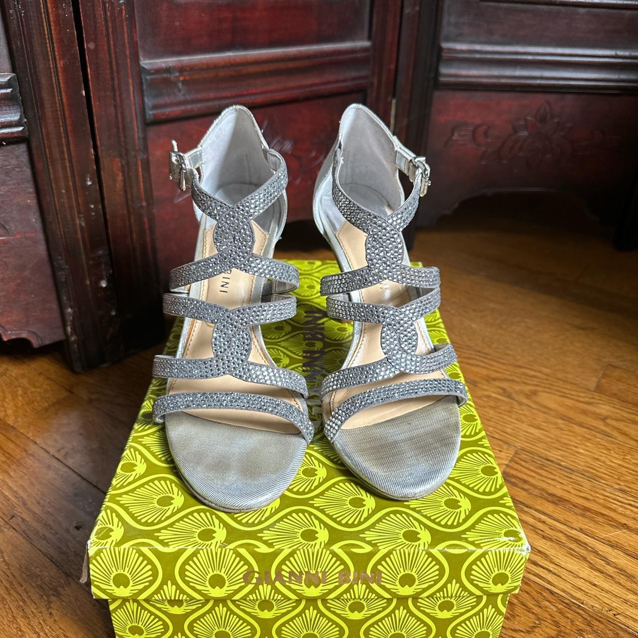 Gianni bini silver hot sale glitter heels