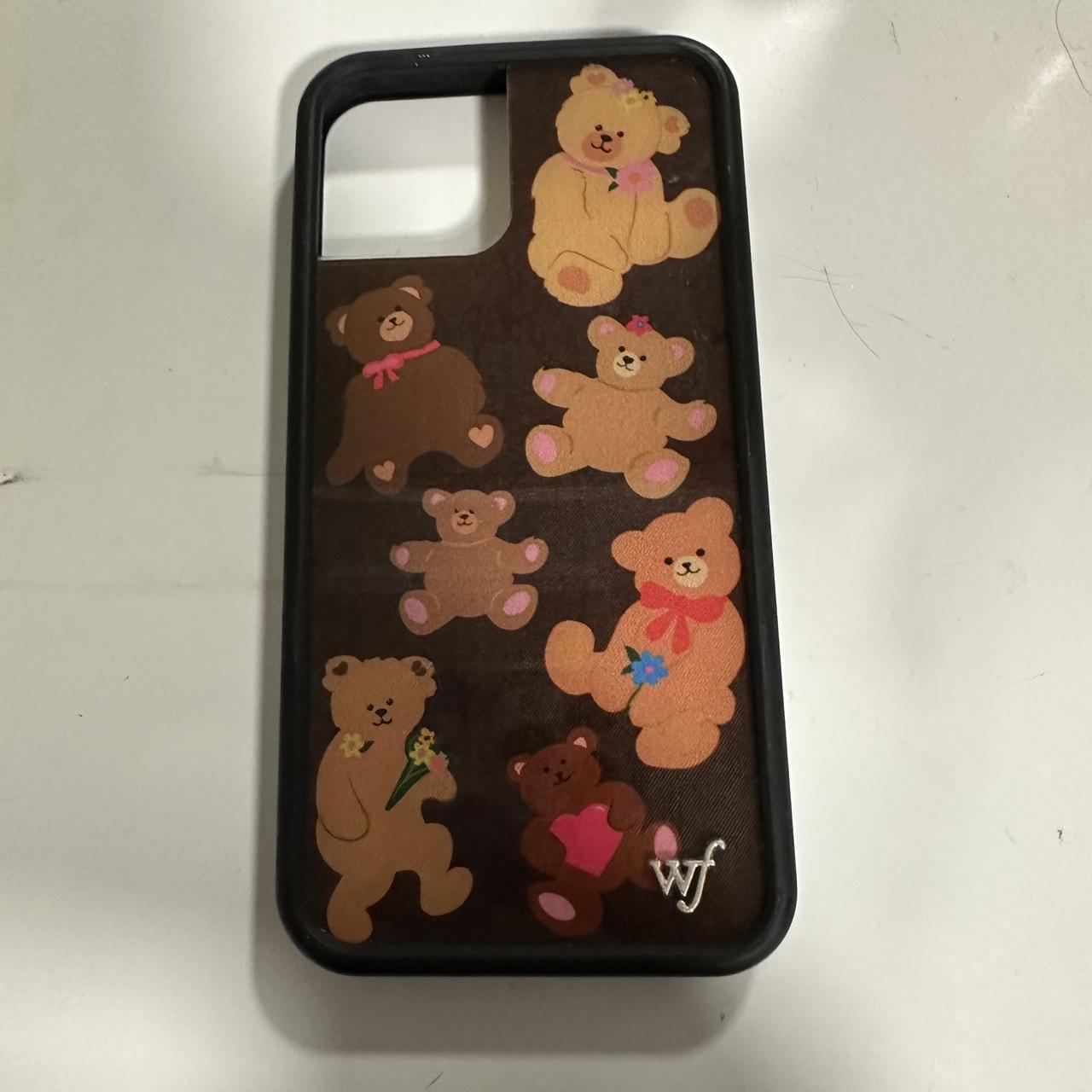 brown teddy bear Wildflower case for an iPhone 12... Depop