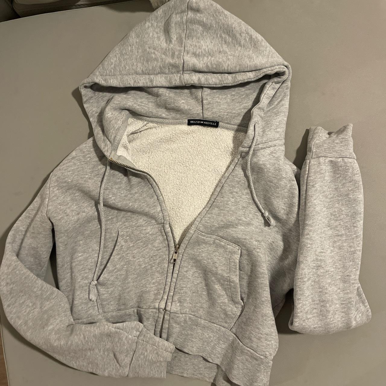 Cropped brandy Melville zip up. Everything is... Depop