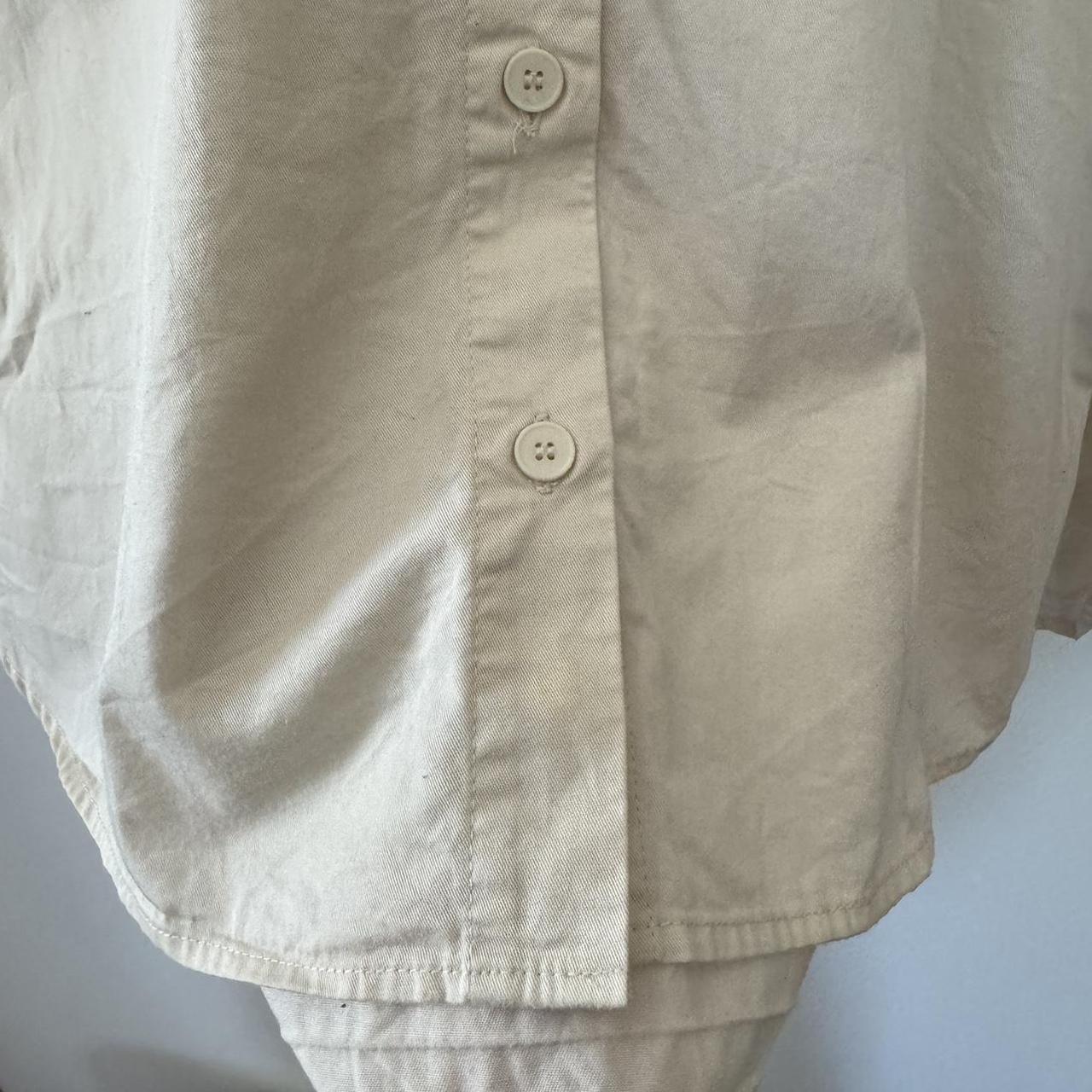 Oak and Fort cream/off-white button up with collar... - Depop