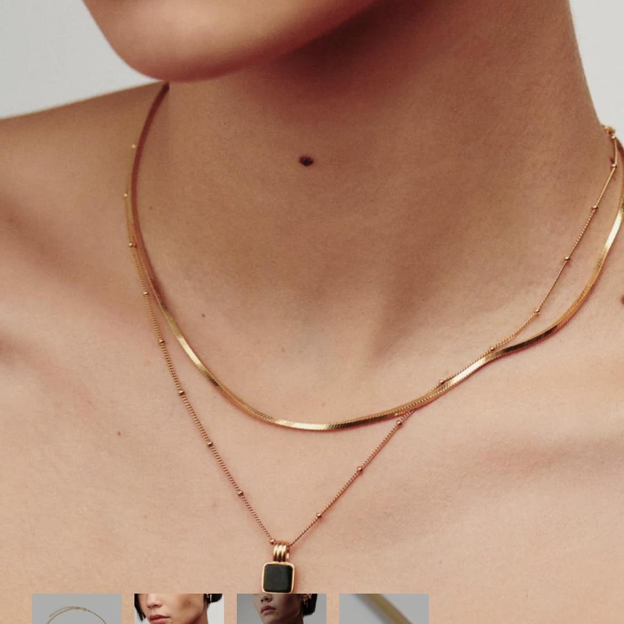 Coin Necklace Lucy Williams Gold Square Snake Chain Necklace Butter Cookies