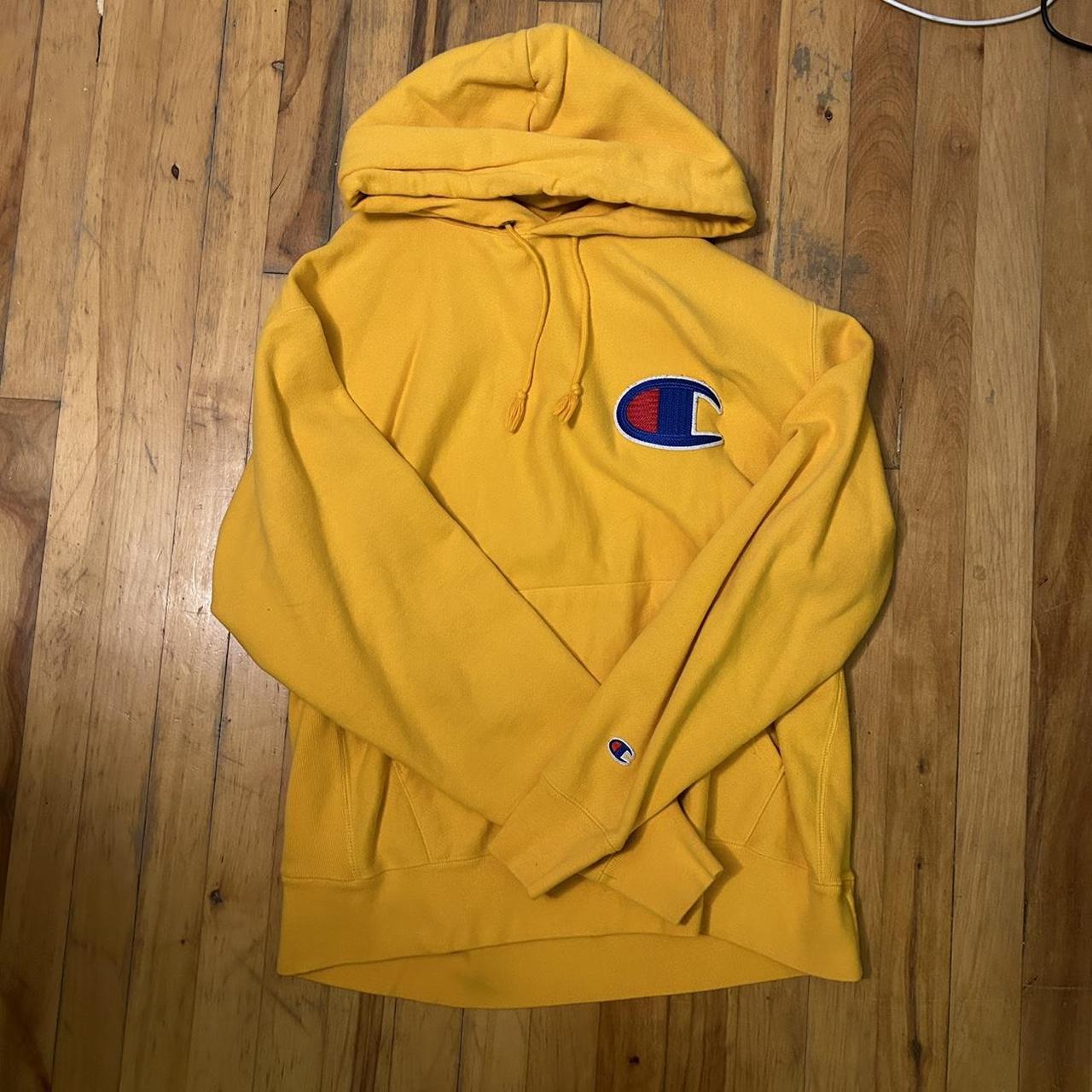 Gold Champion Reverse Weave Hoodie Rarely worn Good... - Depop