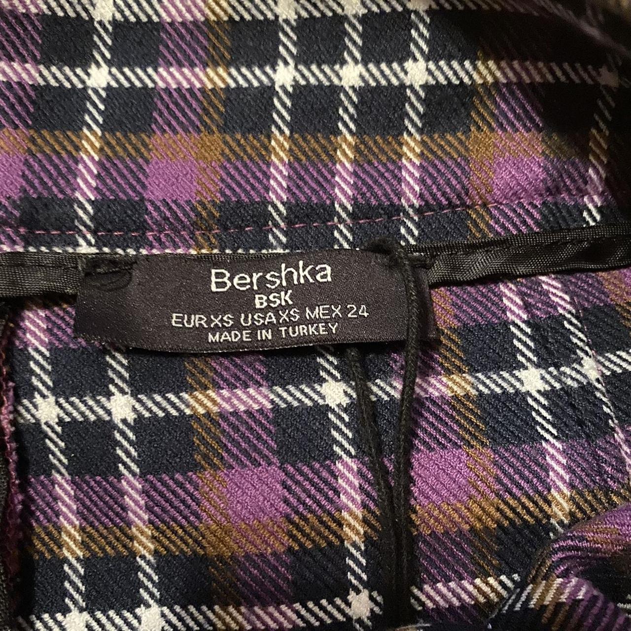 purple plaid mini skirt from bershka!! has a cute... - Depop