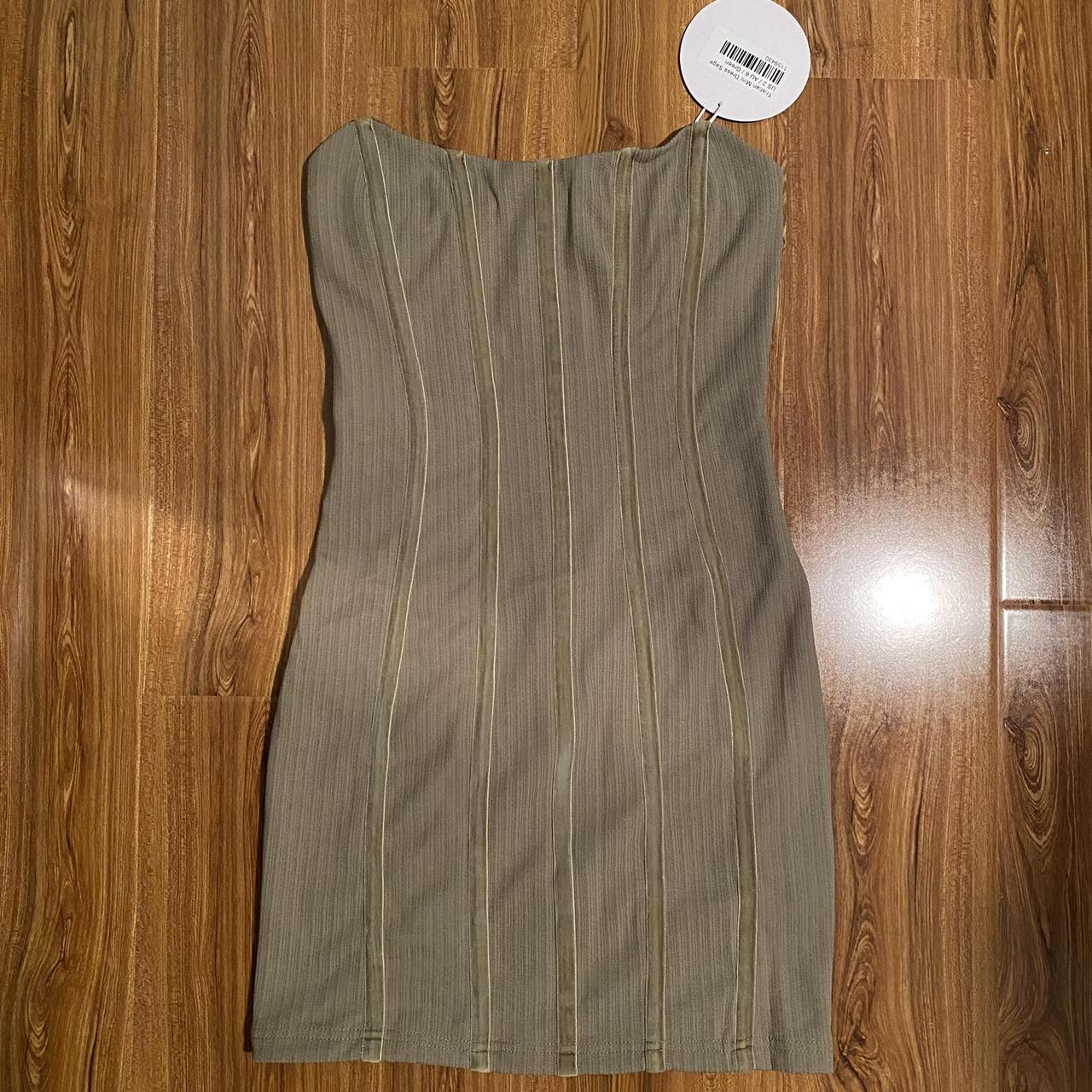 Nwt Princess Polly Sage Green Strapless Mini Dress Depop