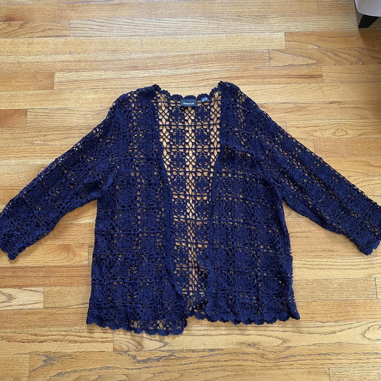 black crochet cardigan perfect for layering fits Depop