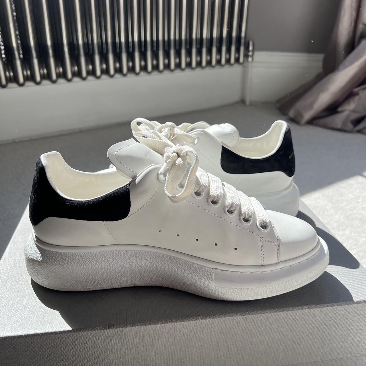 Alexander McQueen white trainers, used but in a very... - Depop