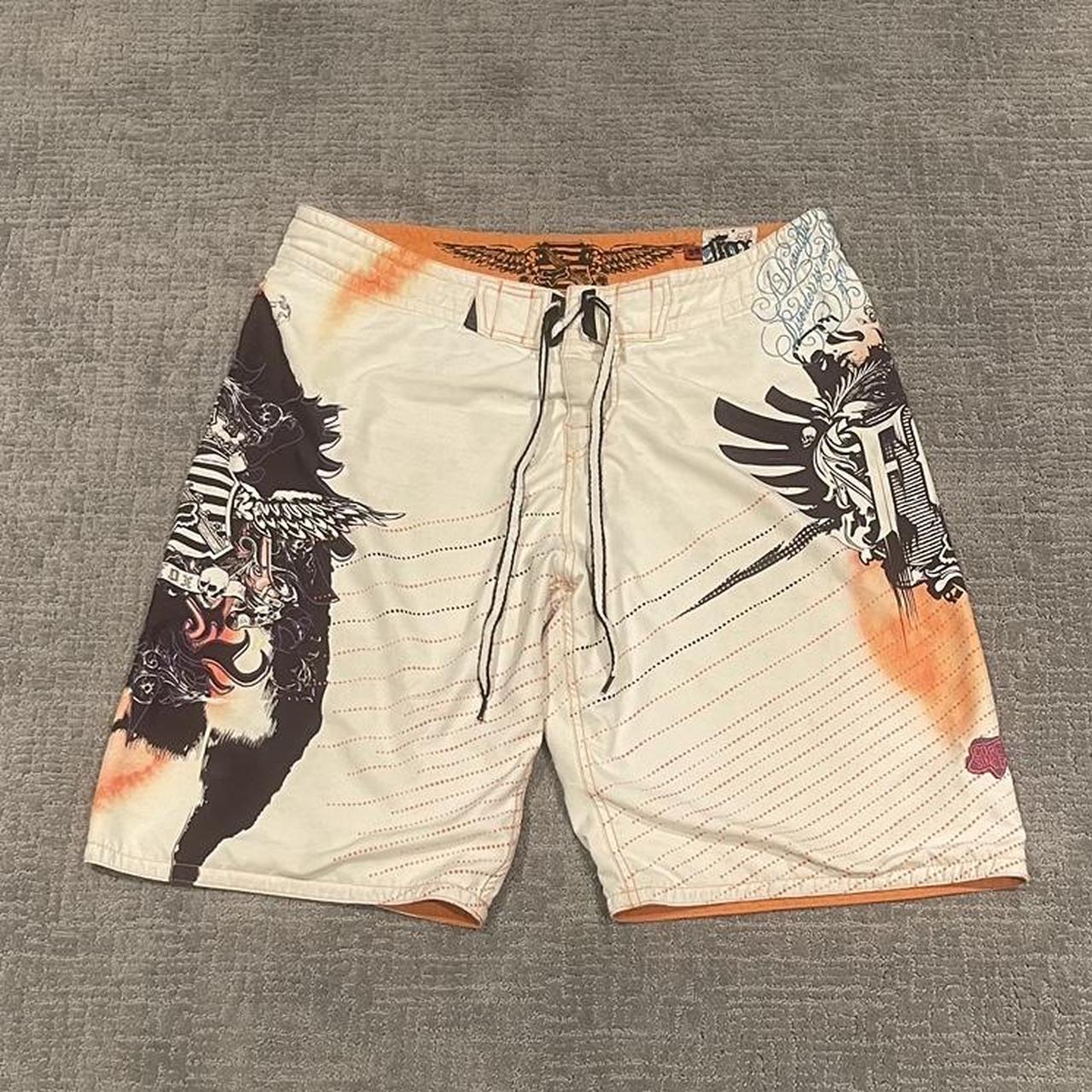 Fox Racing Swim Shorts 🦊 - Fire Asf 🔥 - front n back... - Depop