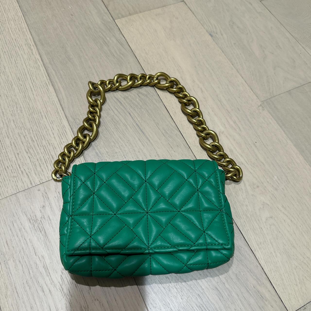 bag shoulder bag Green quilted bag with Depop