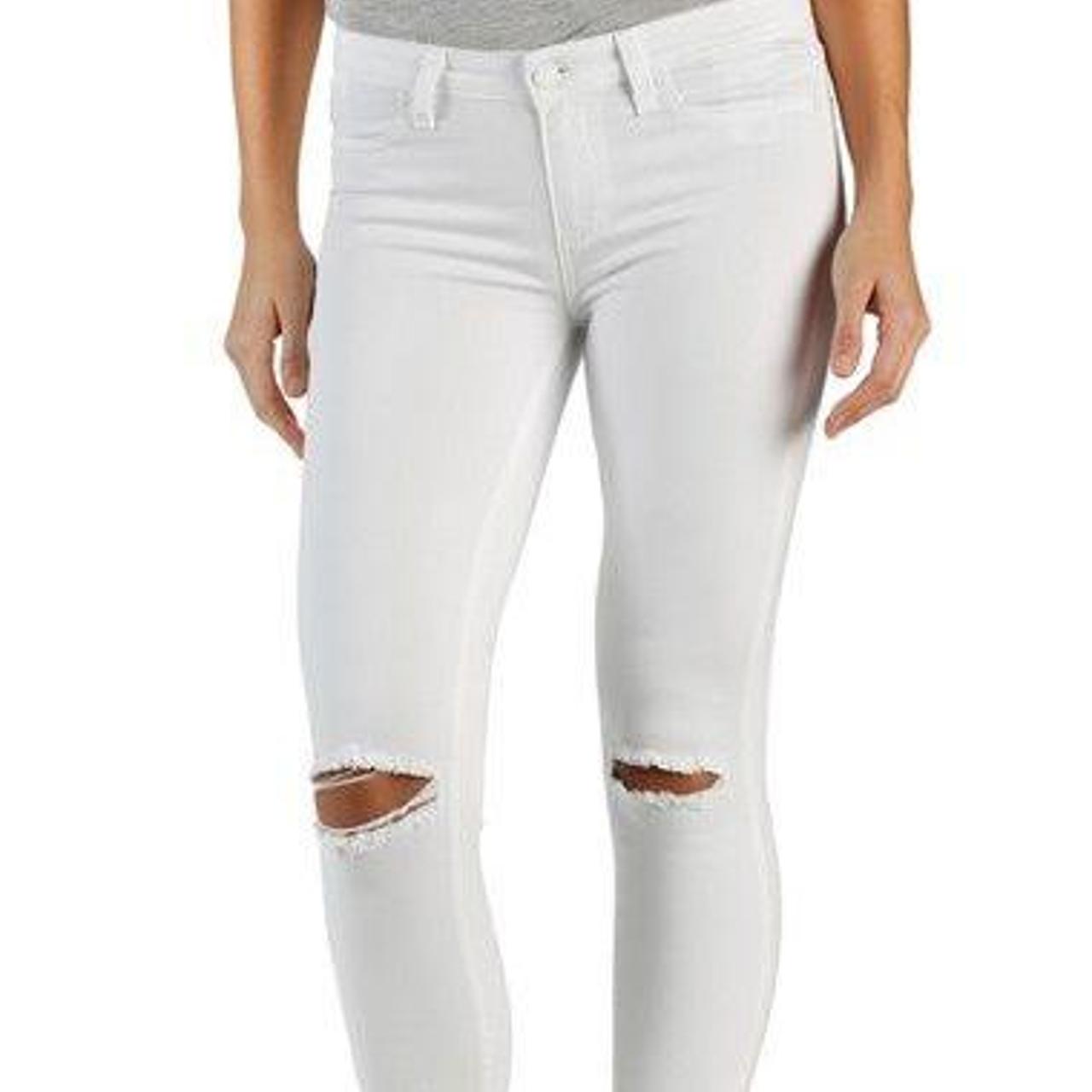 PAIGE Women's White Jeans | Depop