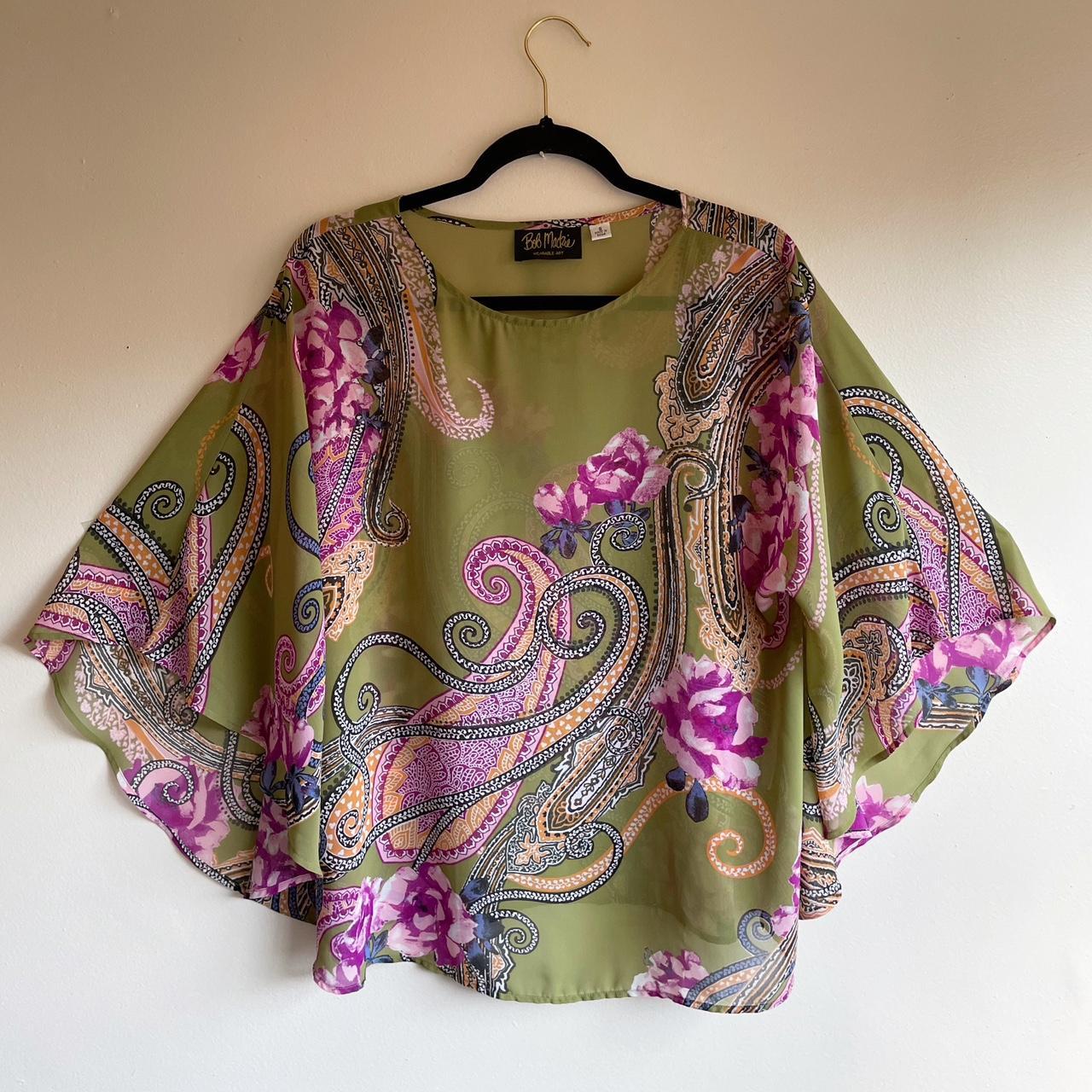 Bob Mackie Women's Blouse - Green - M – Bob Macki… - image 1