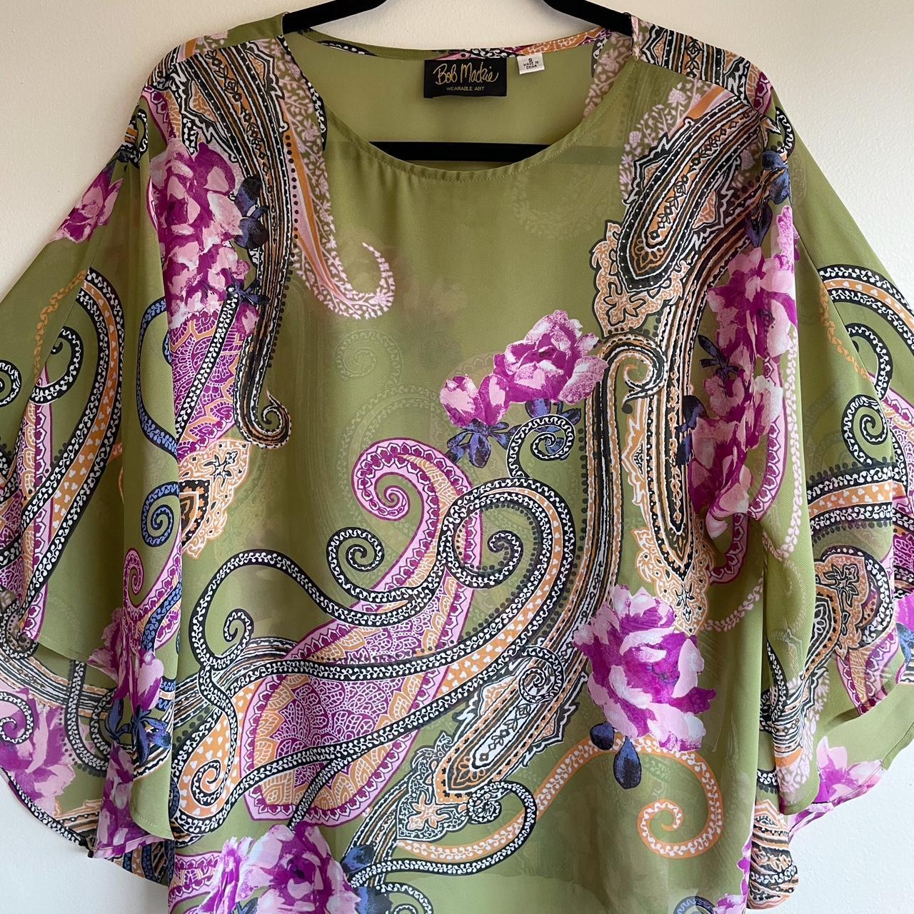 Bob Mackie Women's Blouse - Green - M – Bob Macki… - image 3