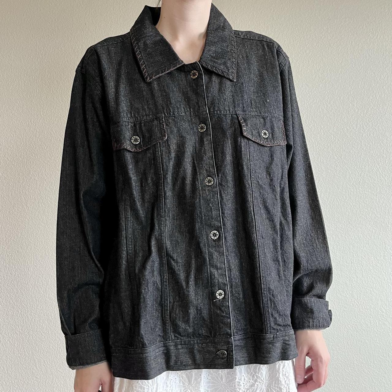 Y2K DARK DENIM JACKET -brand: Denim & C0 -size:... - Depop