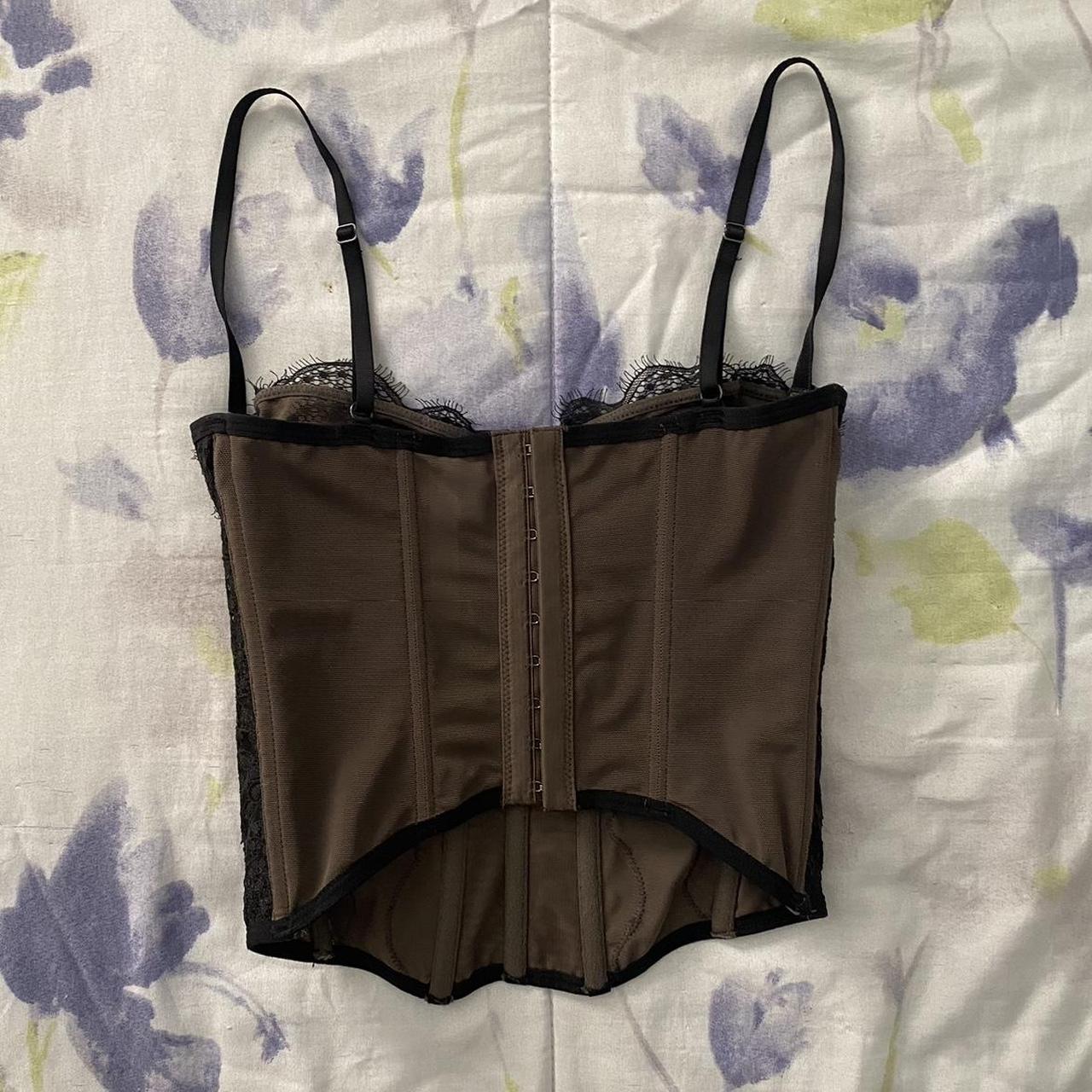 Out From Under Modern Love Corset in Brown Brand - Depop