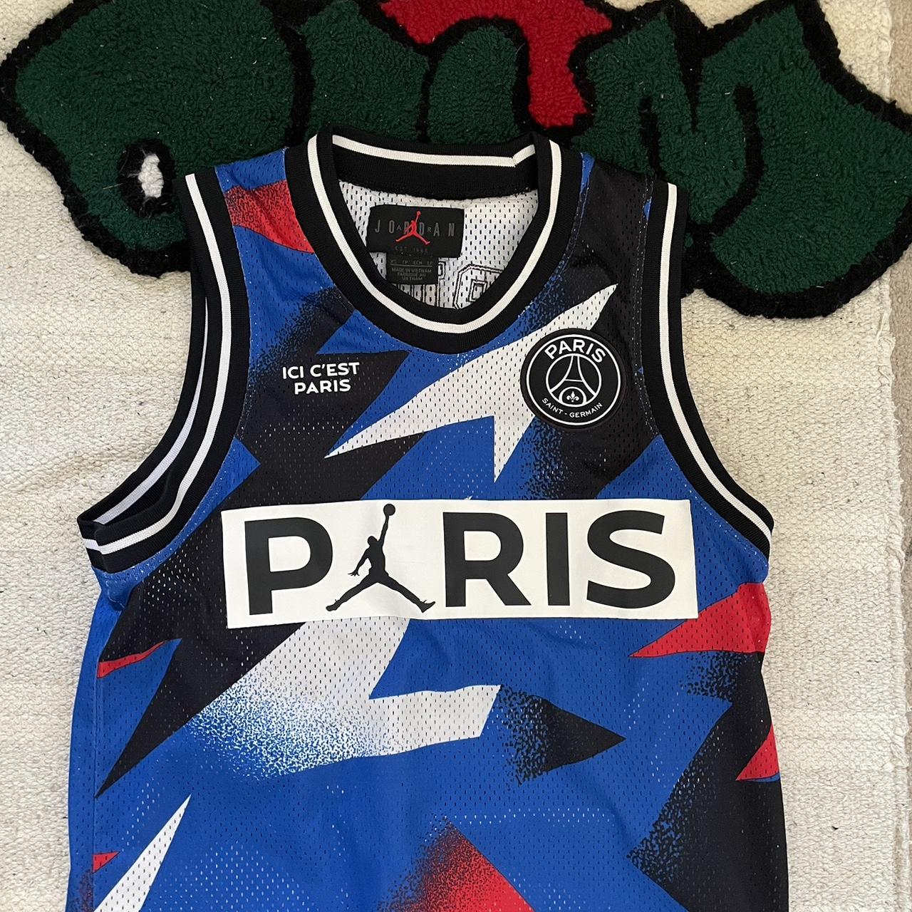 Jordan x psg mesh jersey Basketball jersey Depop