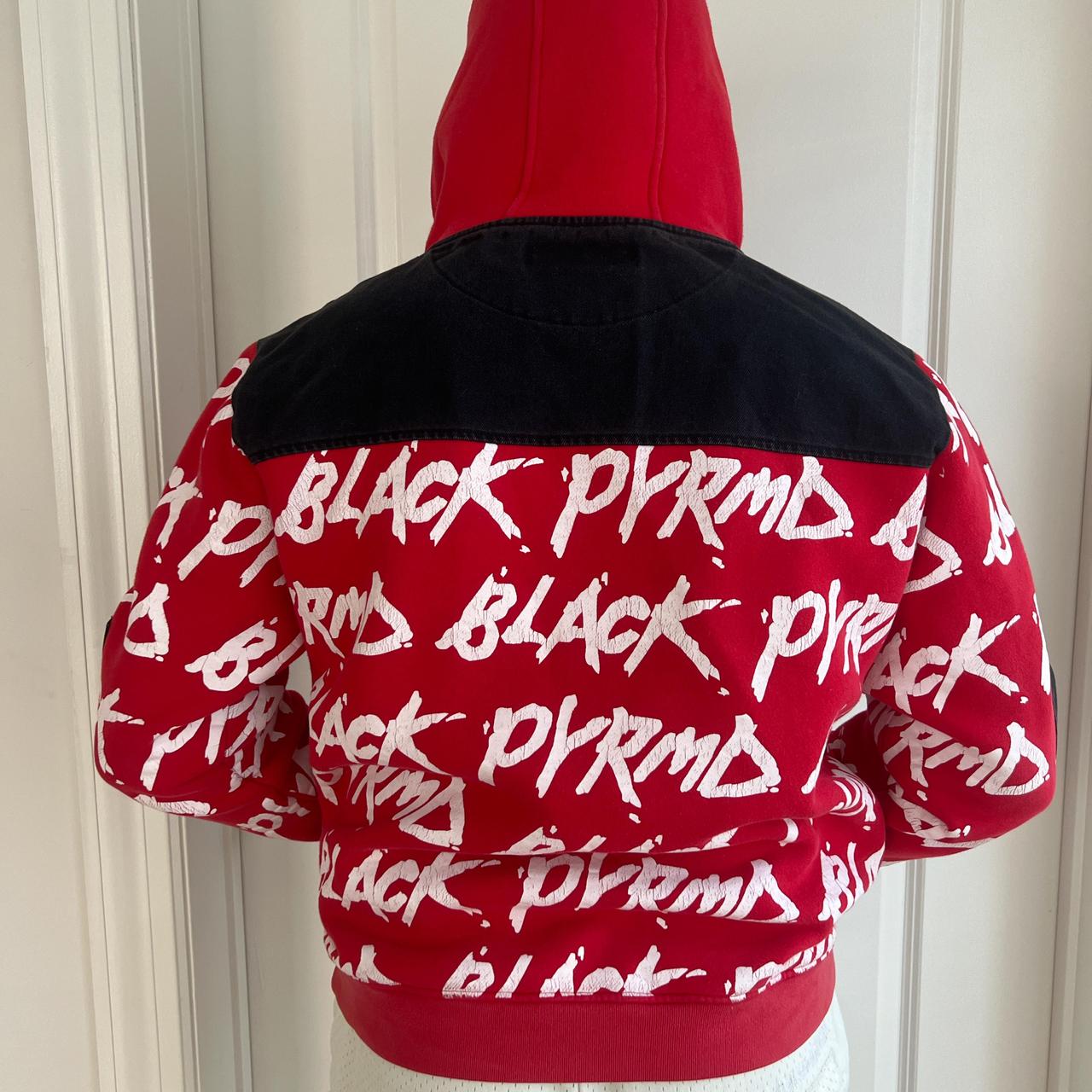 Black pyramid red hoodie hotsell