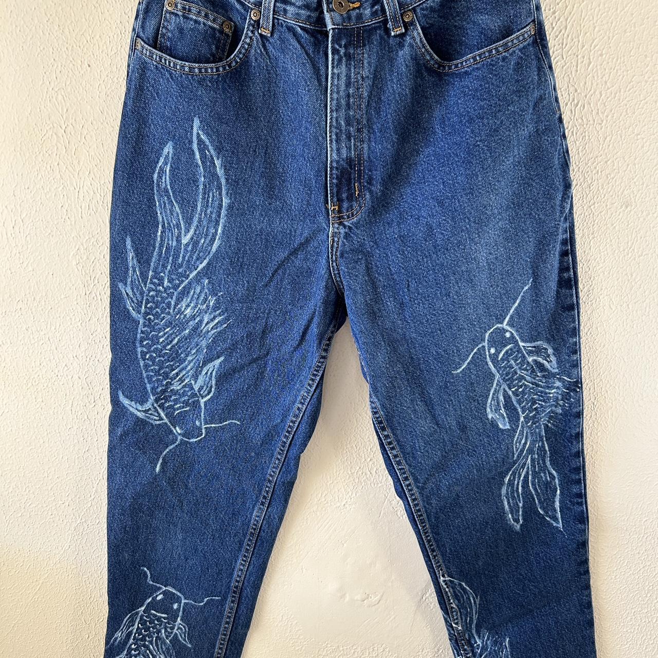 hand made (painted) jjk pants 36x29 - Depop