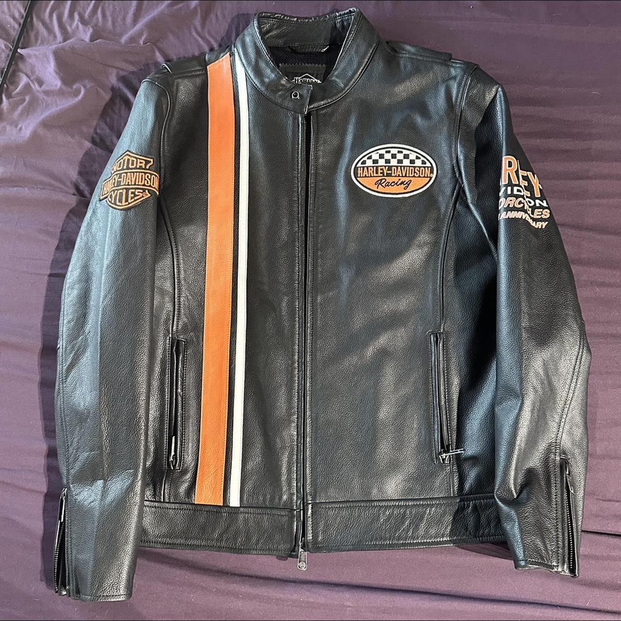 Medium Harley-davidson leather jacket, brand new.... - Depop