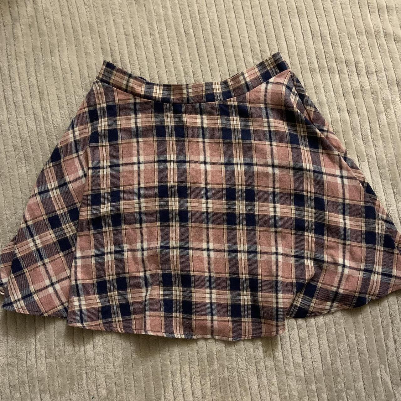 School girl skirt Pattern skirt Pink skirt Size M... Depop