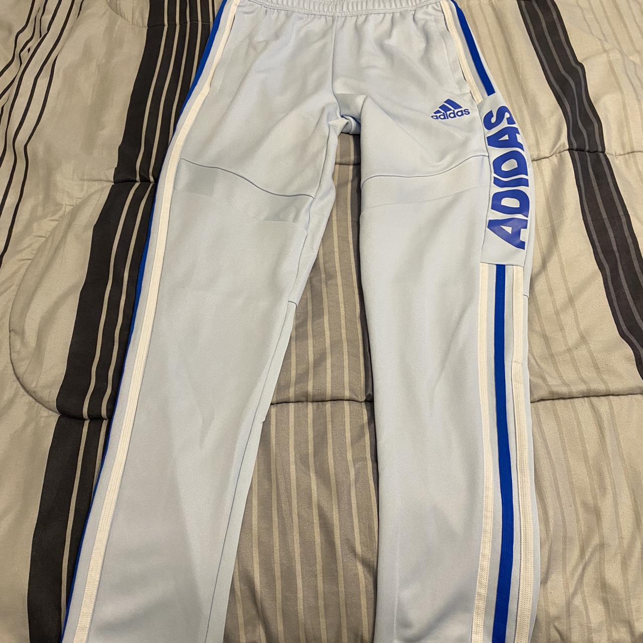 Blue Adidas Track Pants Size Small Fits like a... - Depop