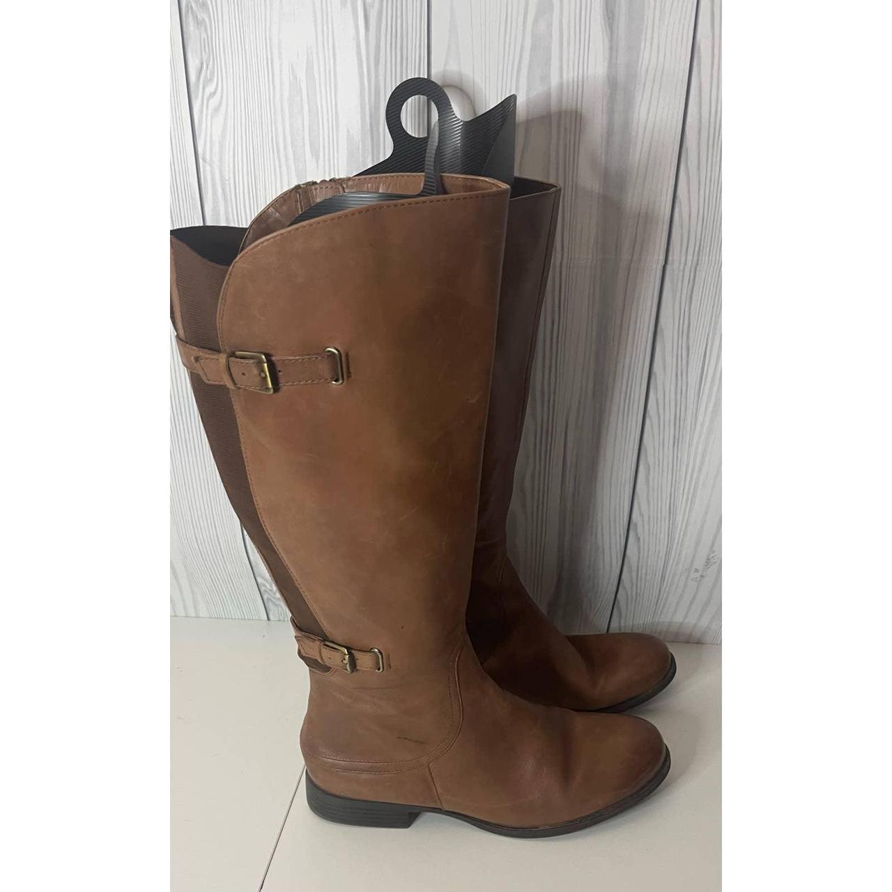 Naturalizer Jamison Brown Leather Zip Wide Shaft Depop