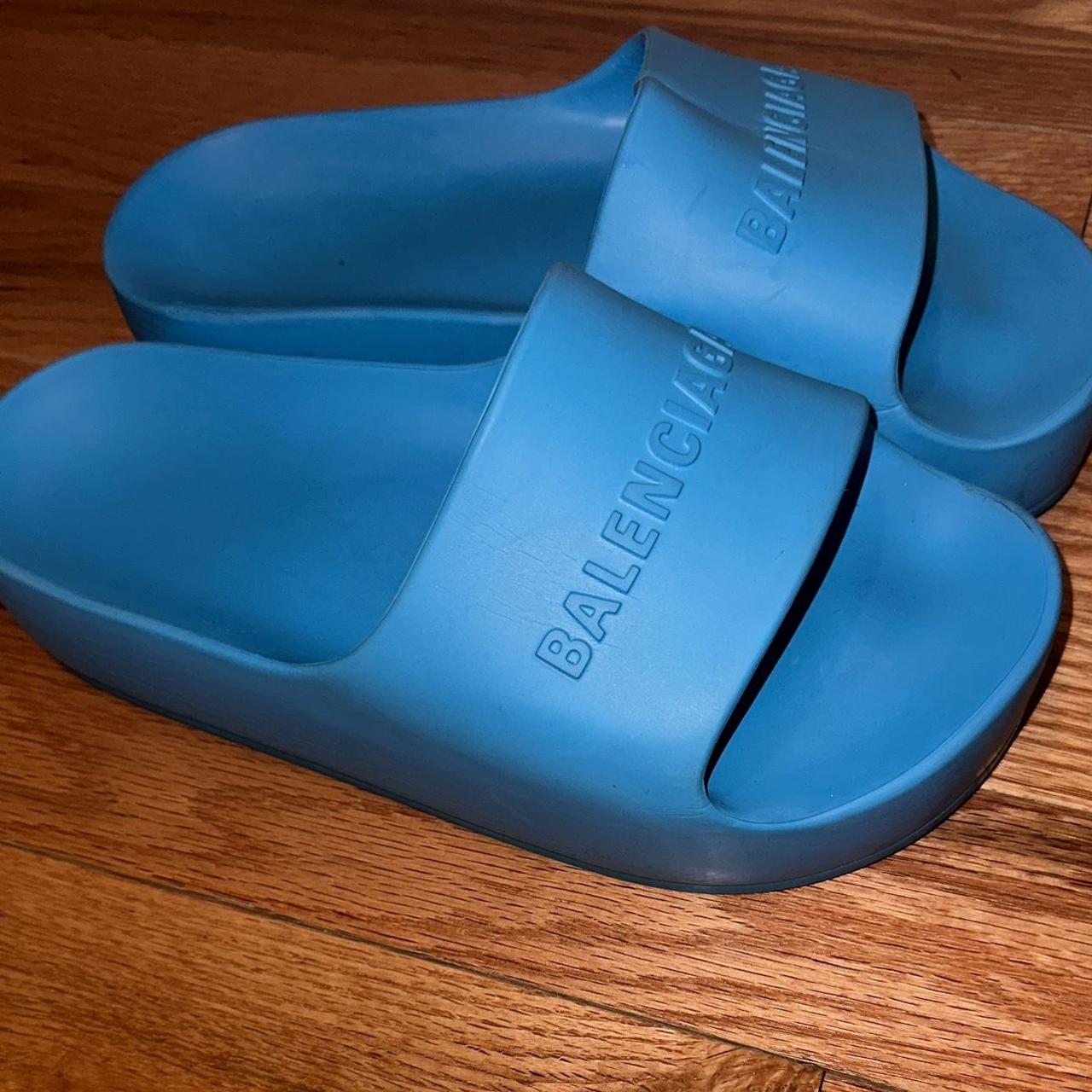 Balenciaga Women's Blue Slides
