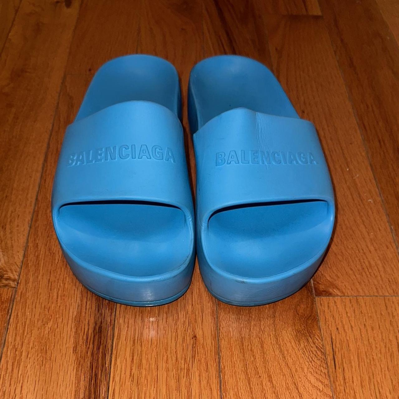 Balenciaga Women's Blue Slides (2)