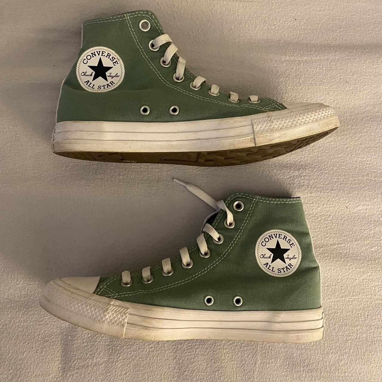 Converse Women's Green Trainers | Depop