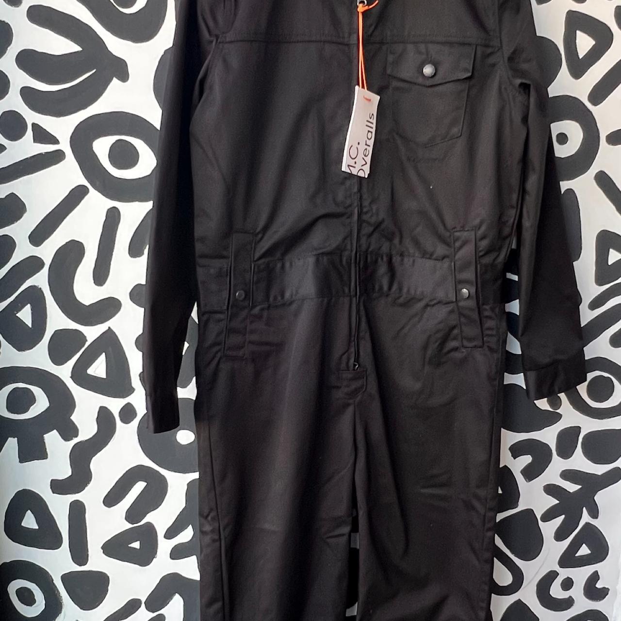 M.C Overalls Collard Zip Overall Black Sizes... Depop