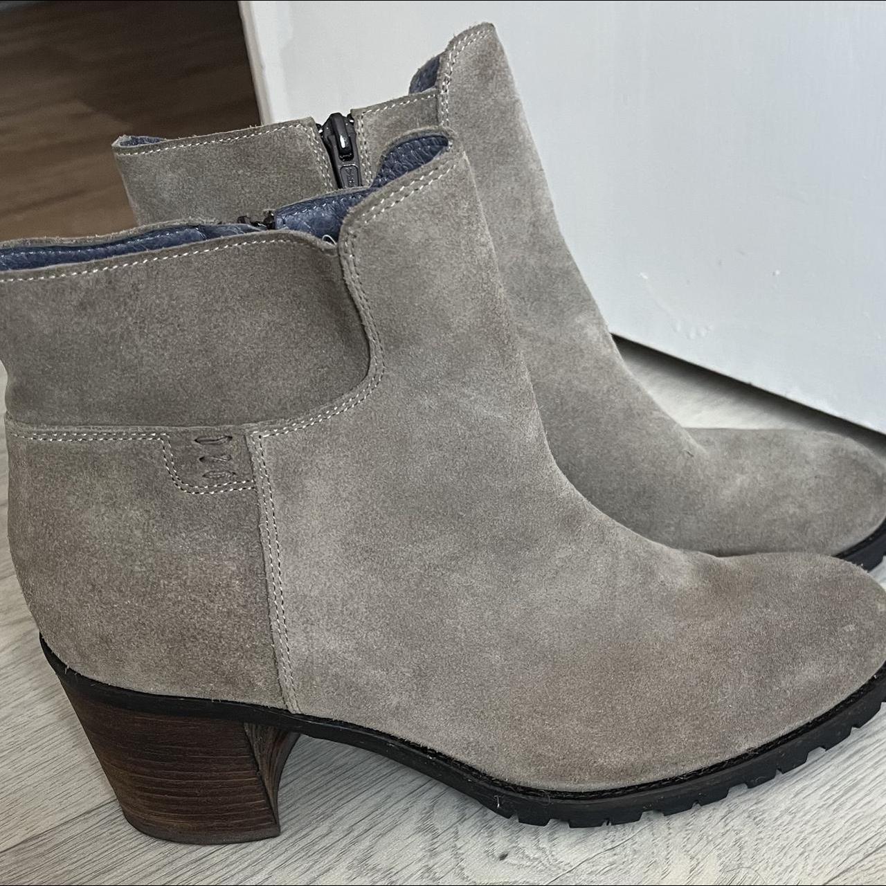 grey heeled ankle boots