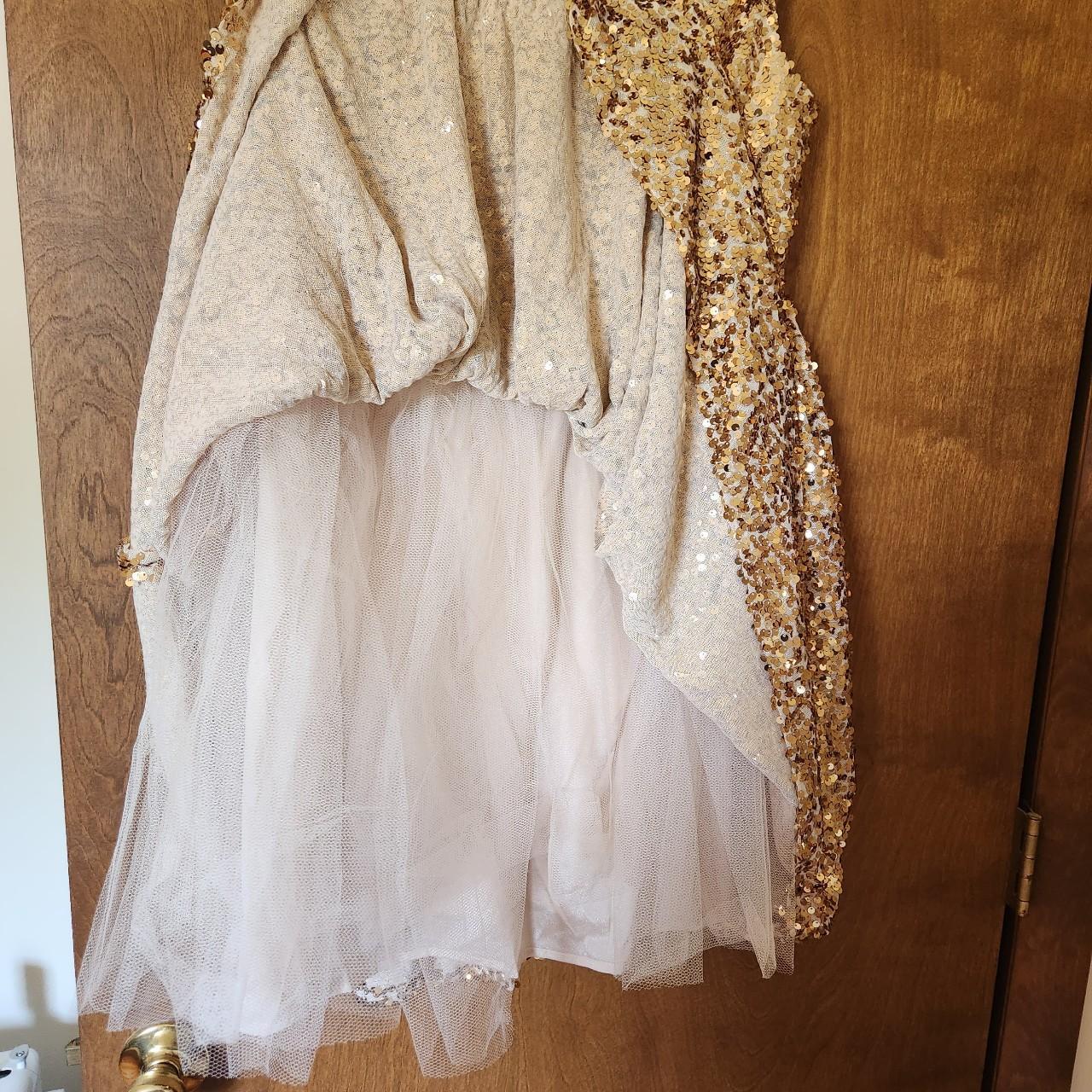 GOLD SEQUIN DRESS BRAND: BAND OF STARS SIZE US 8, UK... - Depop