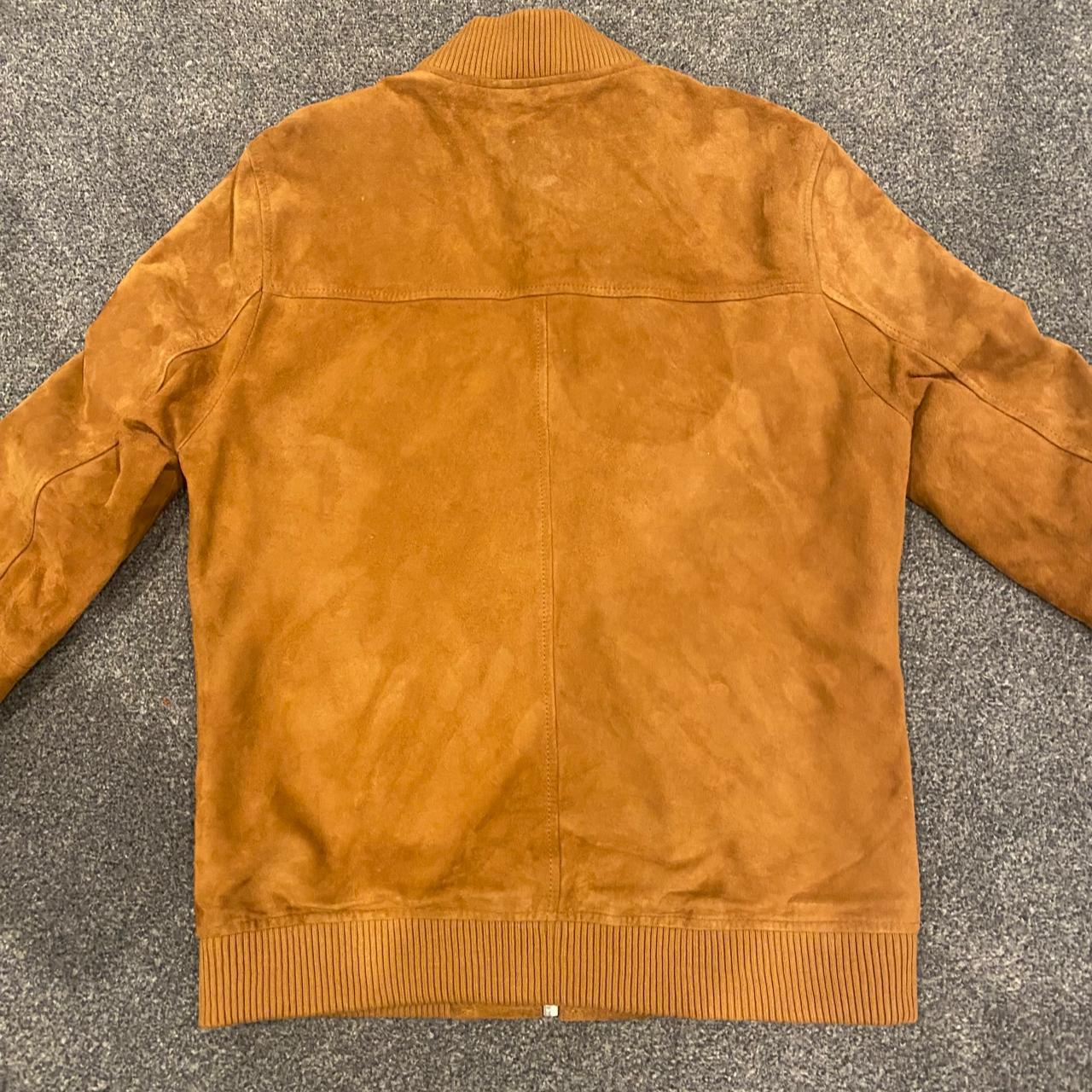 Mens Tan 100 Goat Suede Bomber Jacket Key Depop 