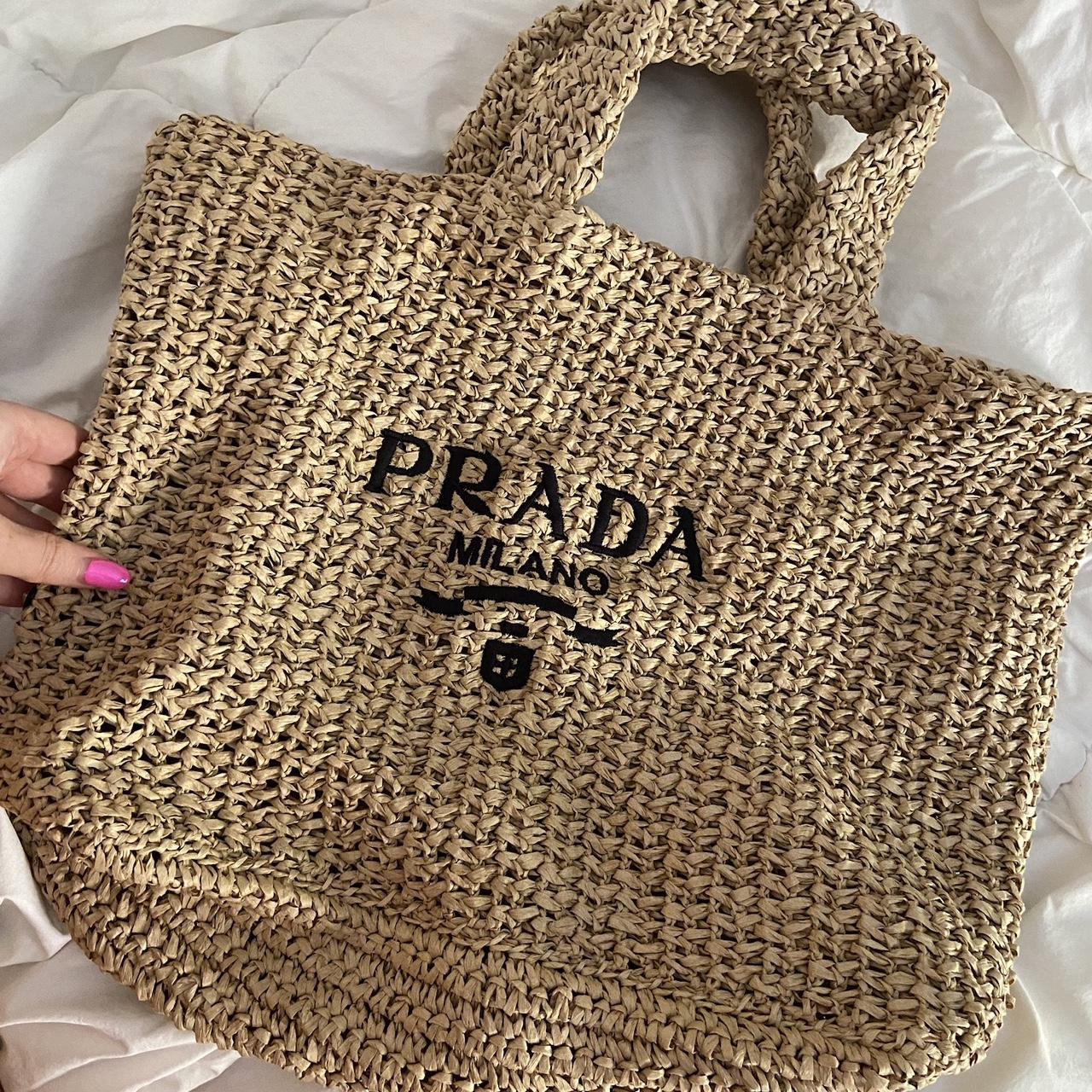 P R A D A straw tote bag Perfect for beach 🏝️. Used... Depop