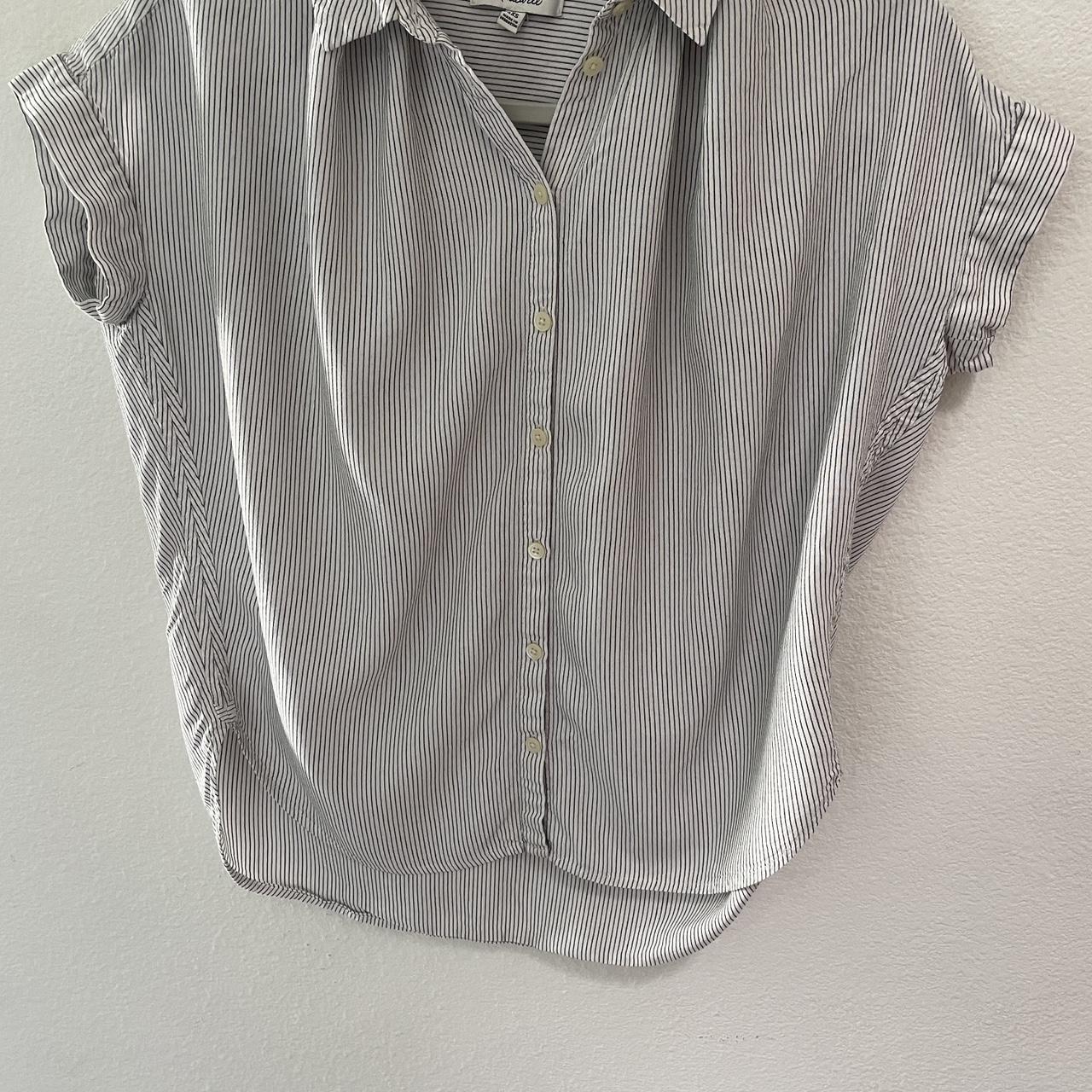 Madewell Women's White and Black Blouse