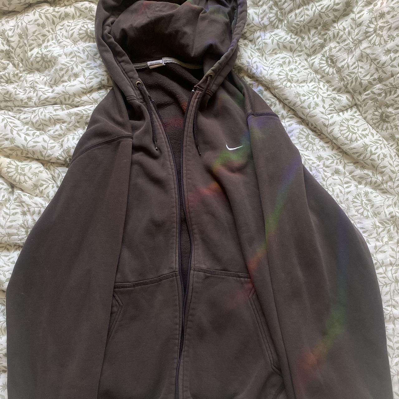 XXL Brown Nike Zip Up Hoodie (zipper is broken but... - Depop