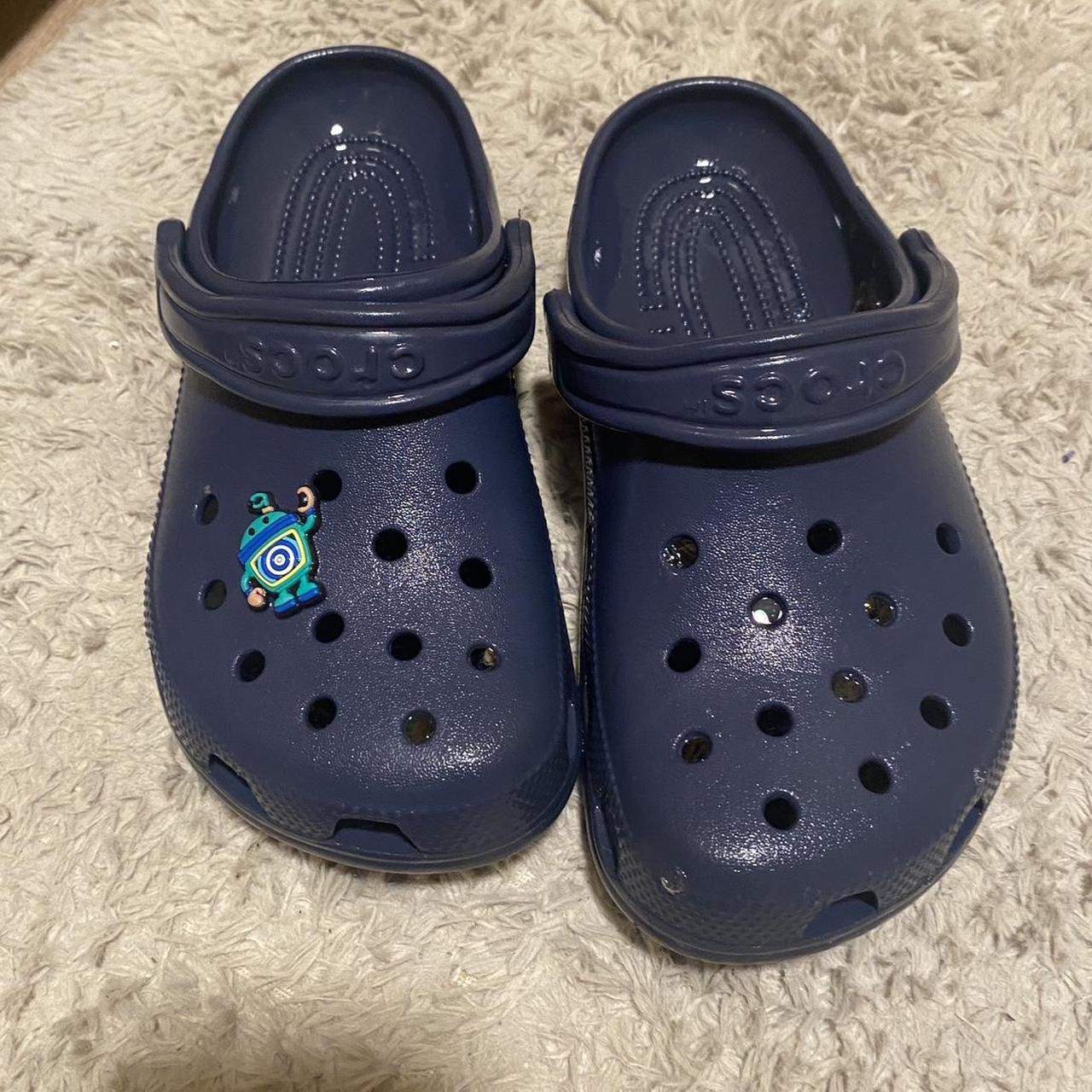 Navy blue crocs Size J4 fits 7 women Im size 7.5... Depop