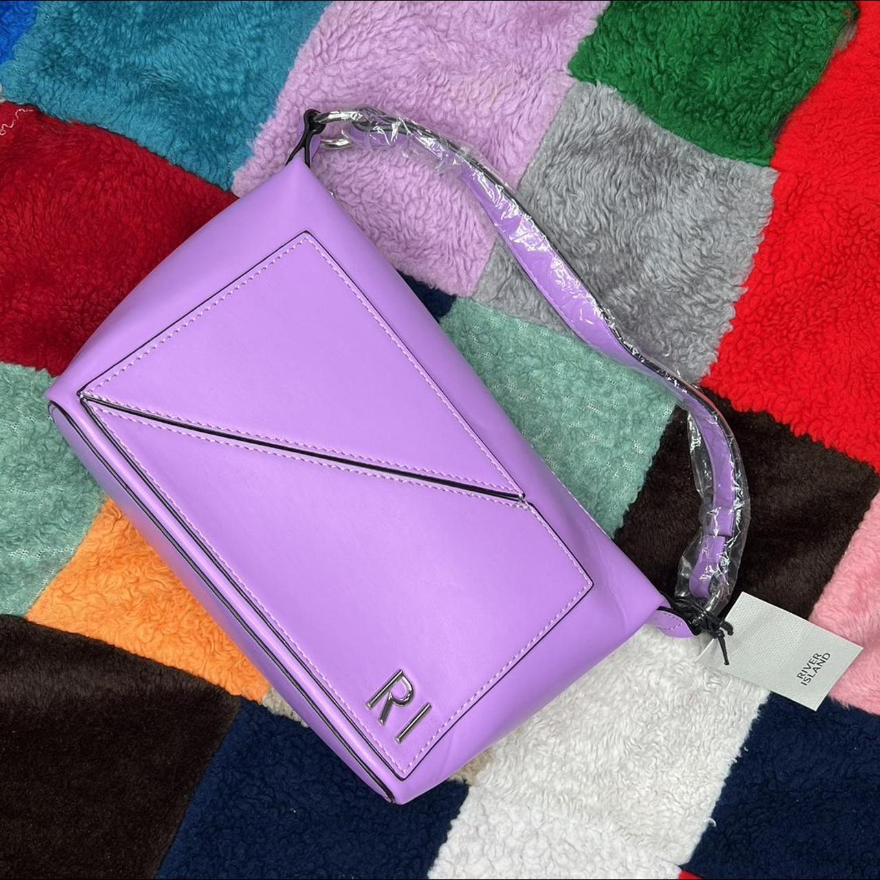 River Island Women's Purple and Silver Bag Depop