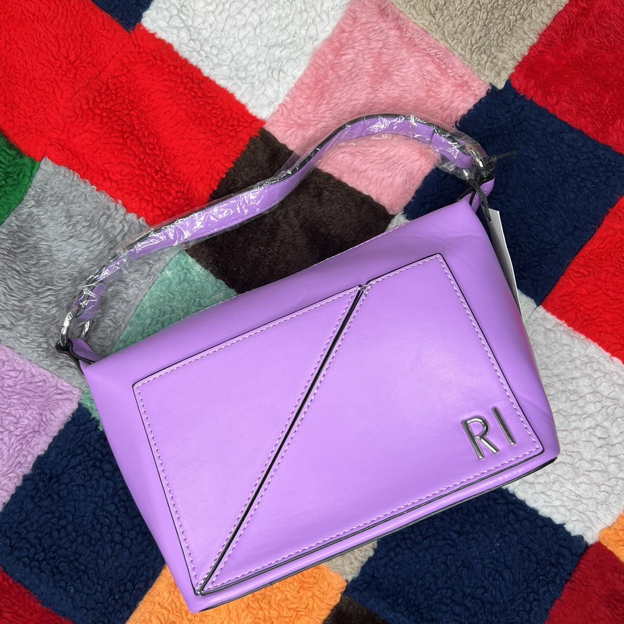 River Island Women's Purple and Silver Bag Depop