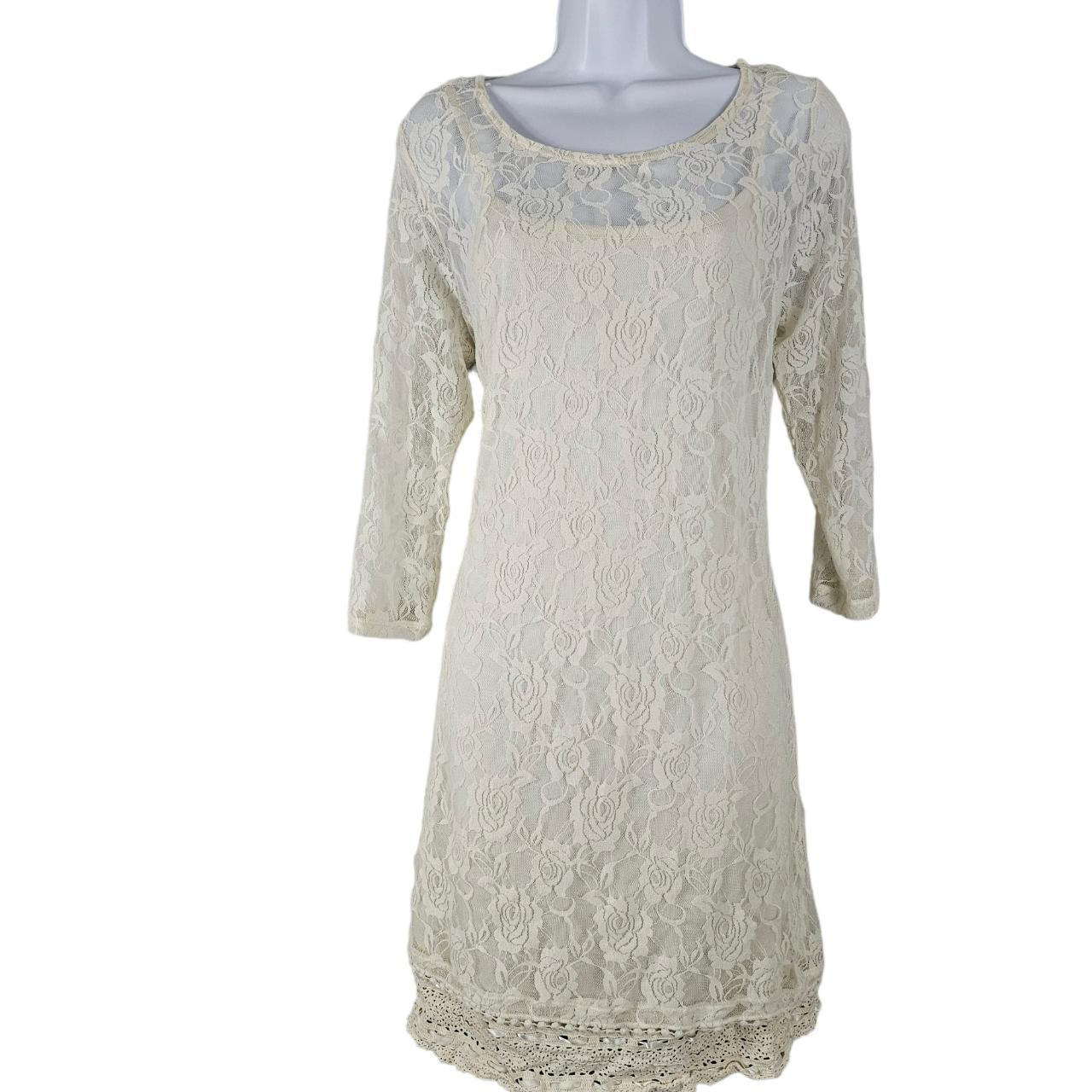 Wallflower White Lace Short Stretch Dress Size... - Depop