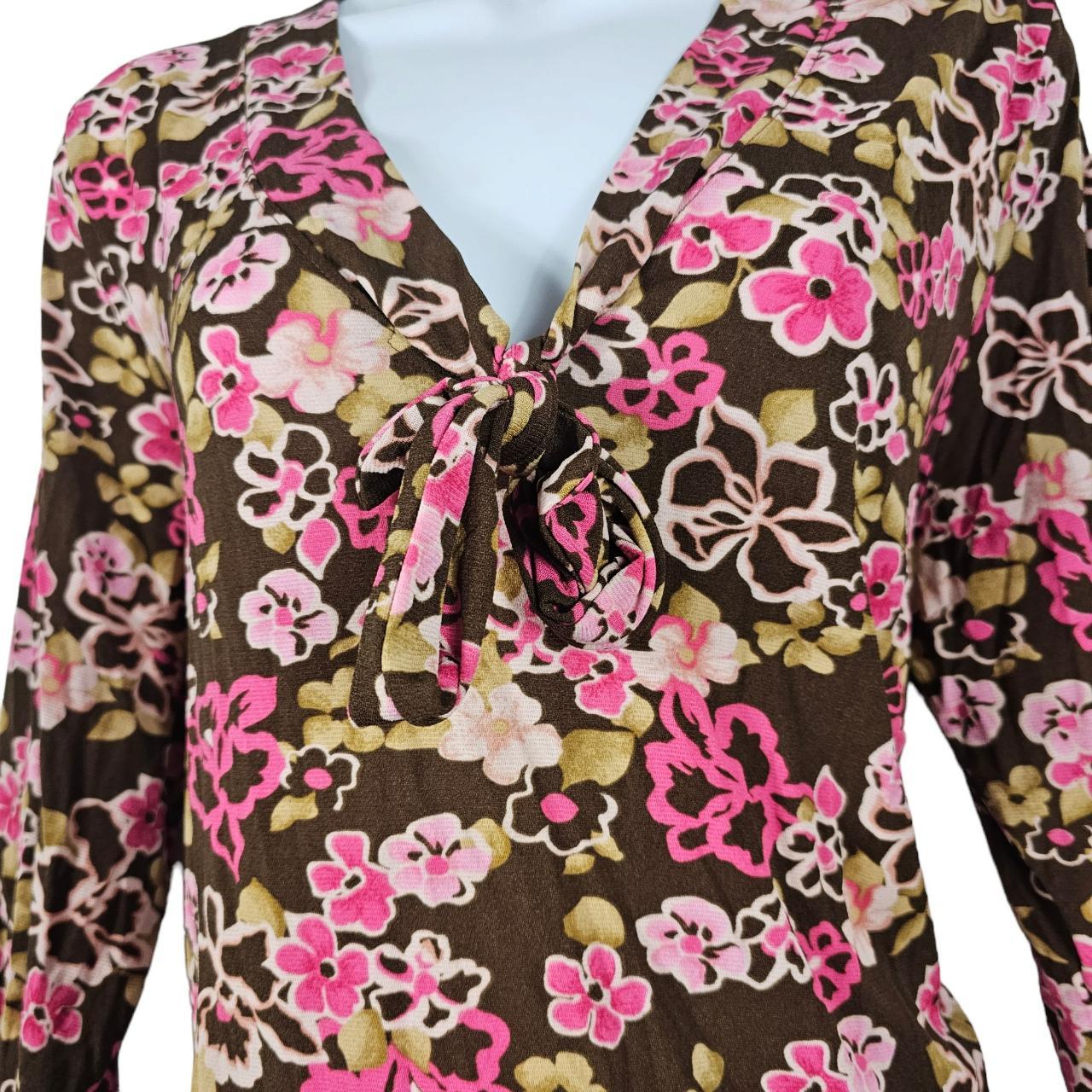 XL Lane Bryant Pink Brown Floral Plus Size Depop