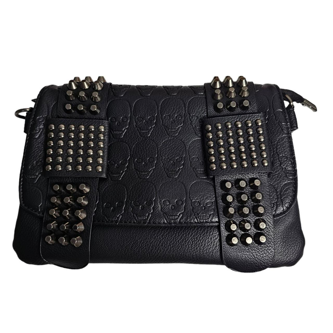 Punk Backpack Gothic Studded Skull Backpack - Black Punk Rucksack