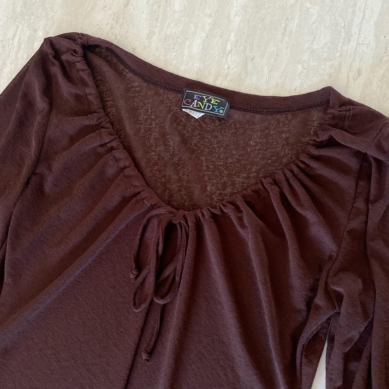 vintage eye candy flowy top (kinda see... - Depop