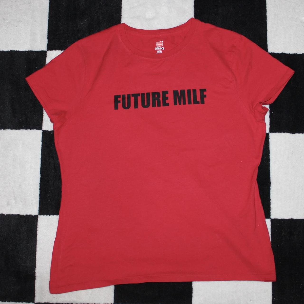 🍷 FUTURE MILF 🍷 🍷 Screenprinted on a L-XL baby tee.... - Depop