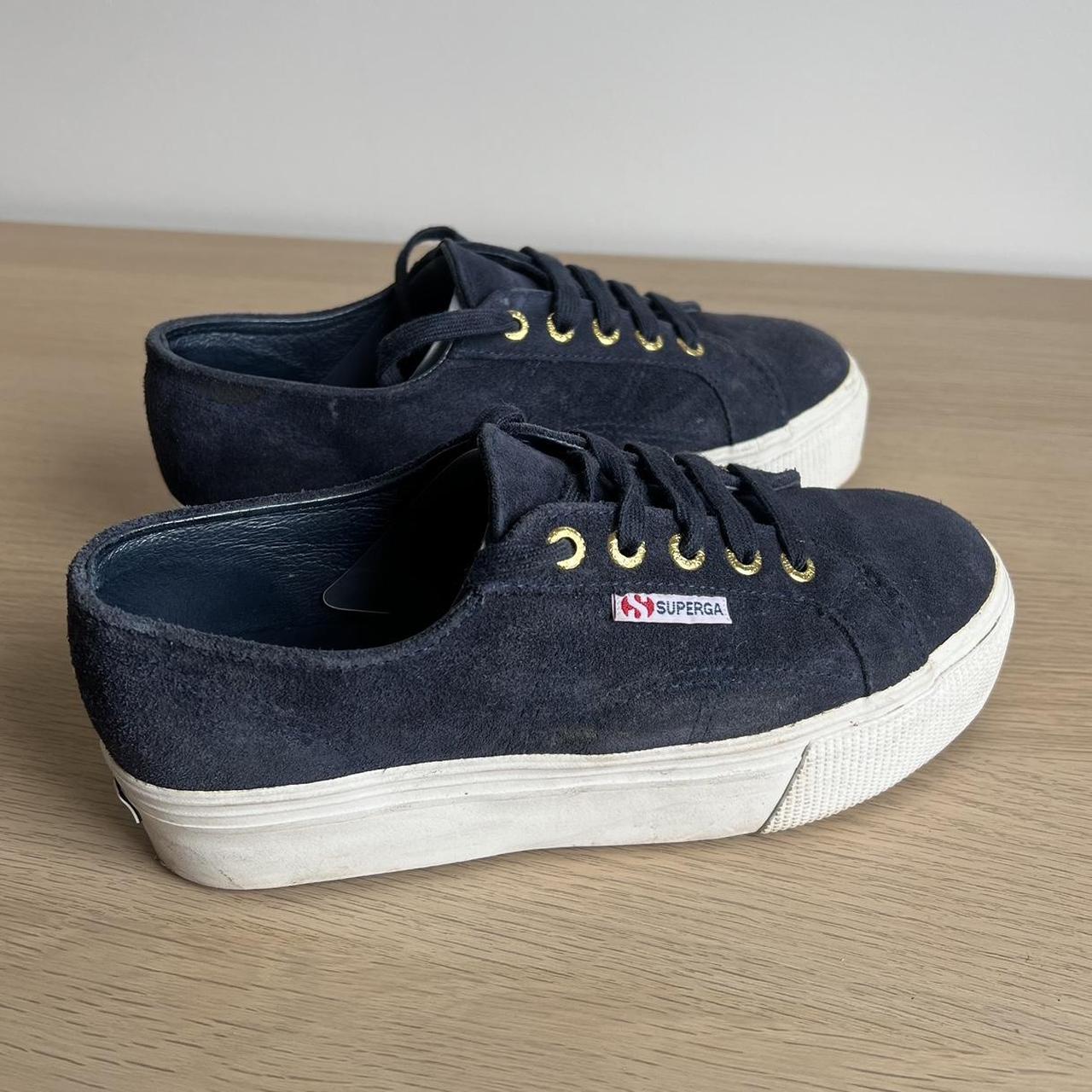 Navy Suede Superga Sneakers Size EU 37 Brand Depop