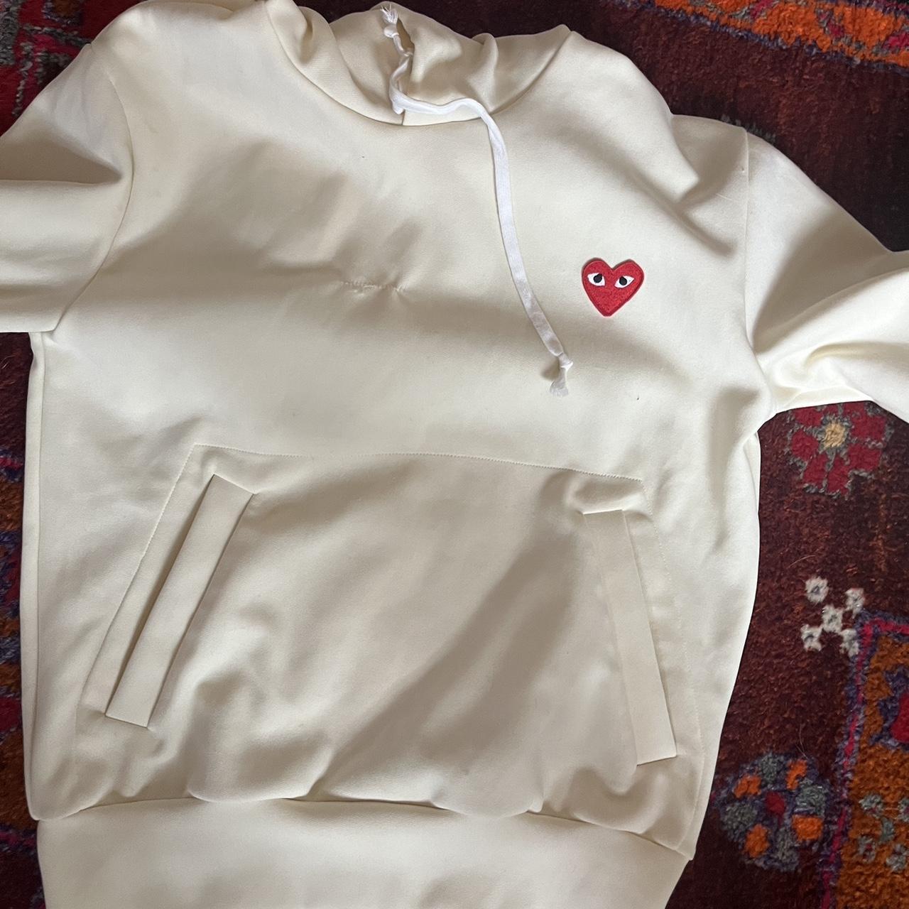 Cdg cream hoodie hotsell