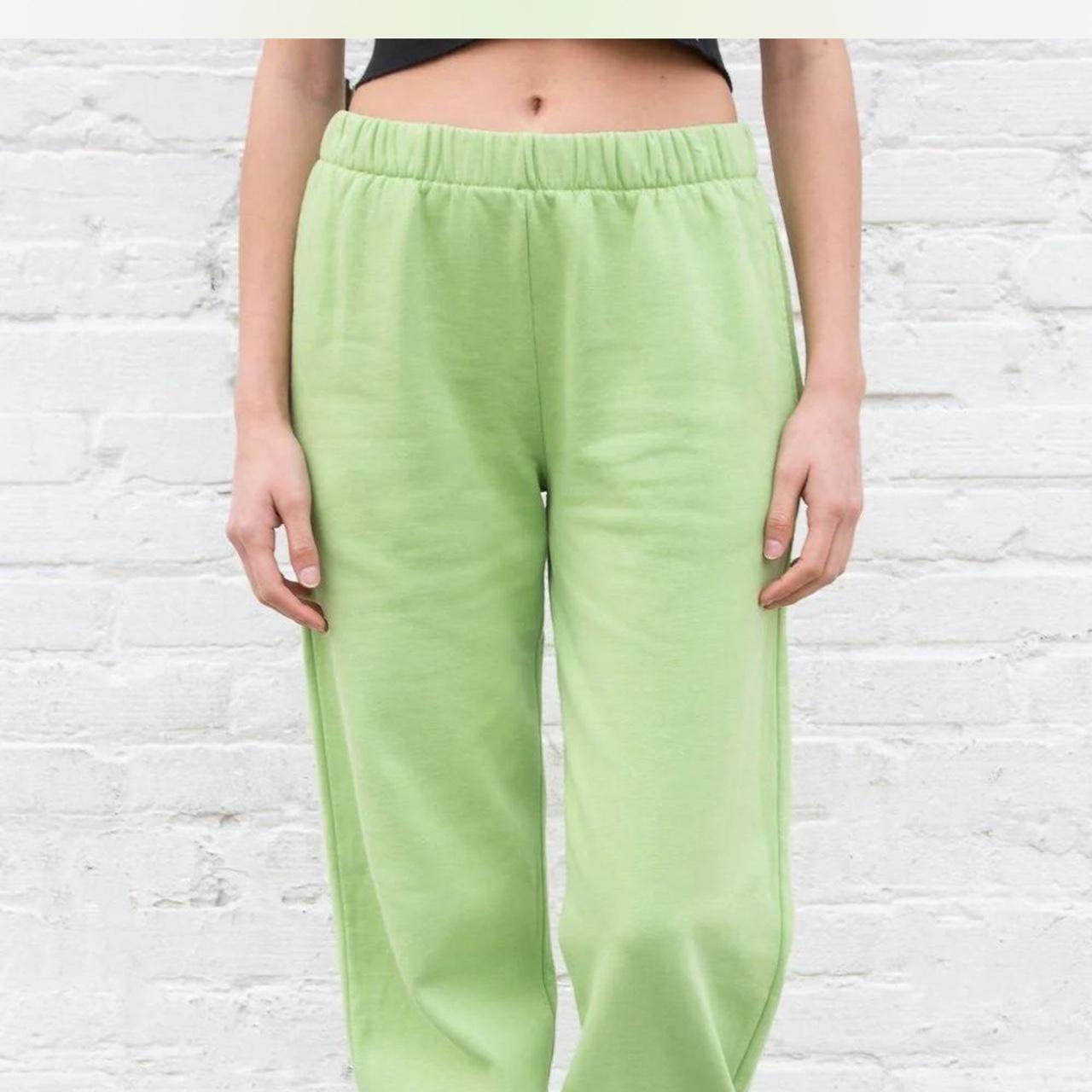 Brandy Melville Lime Green Sweatpants Depop