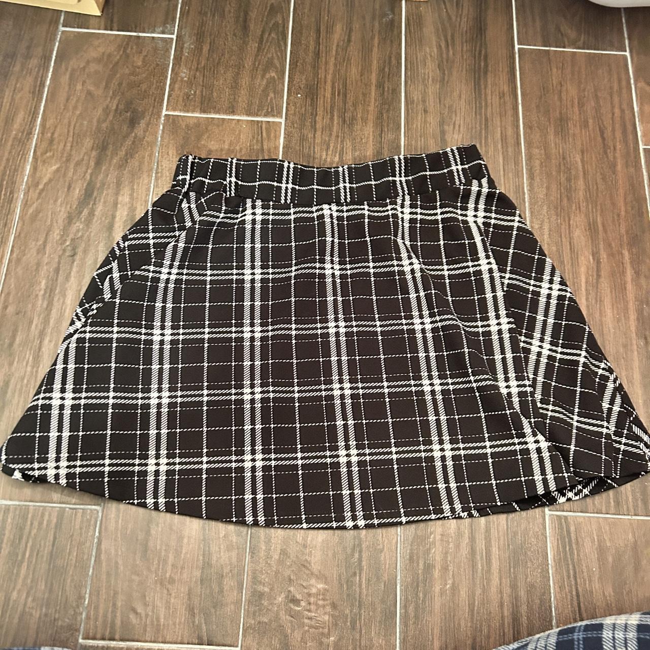 Plaid skater skirt top shein