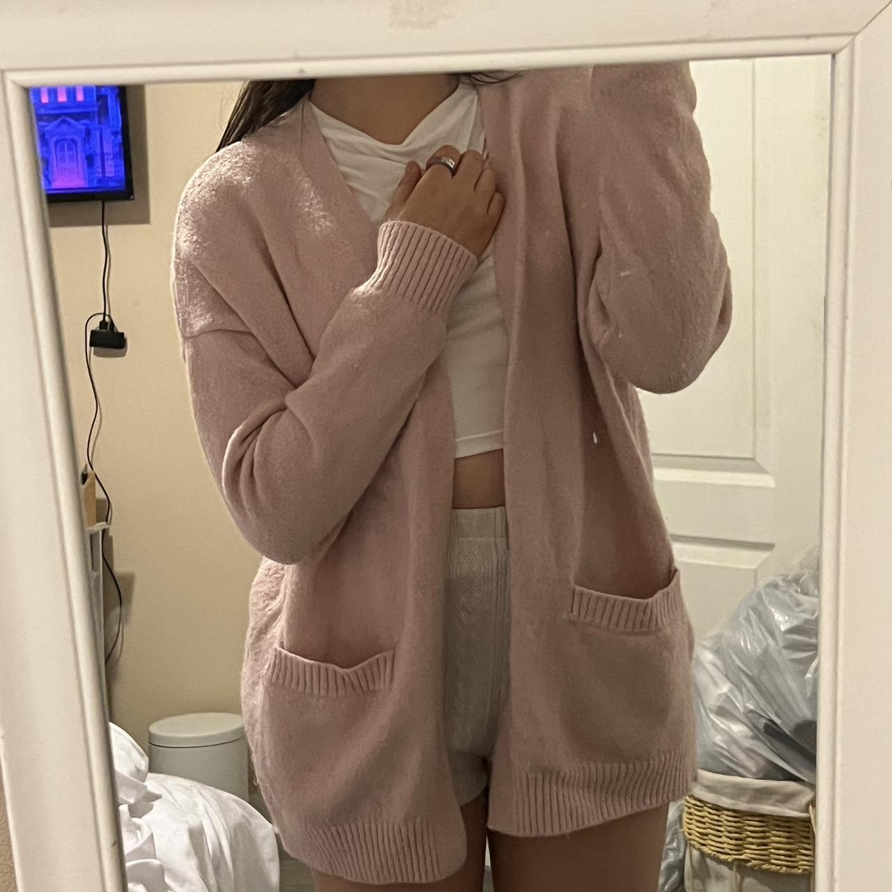 light pink cardigan!!! superrrr cozy & so nice at... Depop