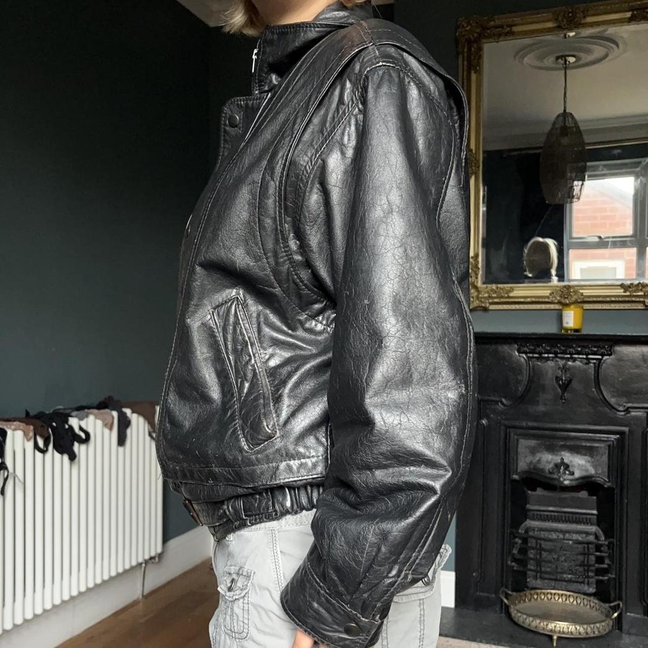 vintage leather bomber jacket, 2000s/72k style but