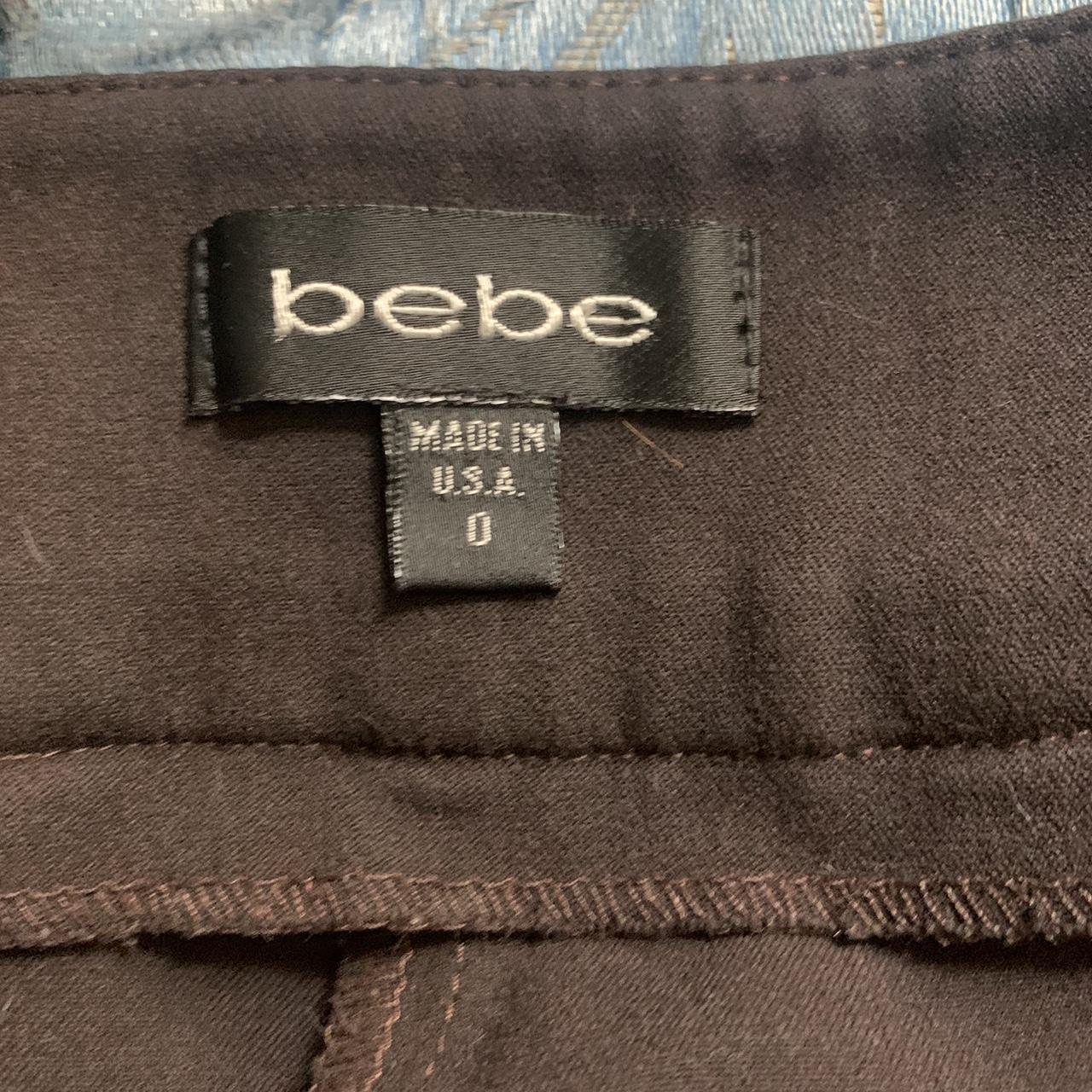 bebe brown pants ! they have a little flare at the... - Depop